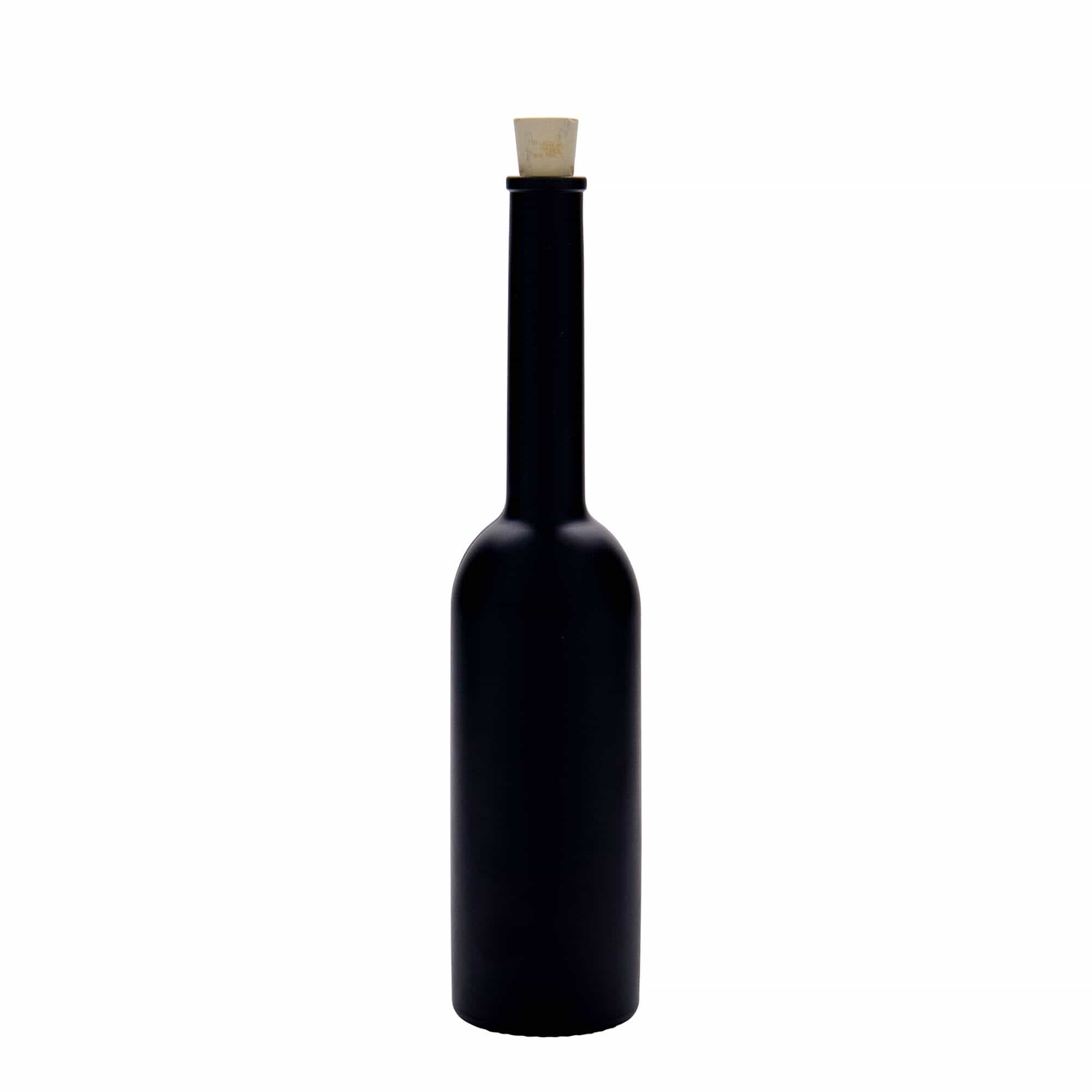 200 ml stikla pudele 'Opera', melna, atvere: korķis