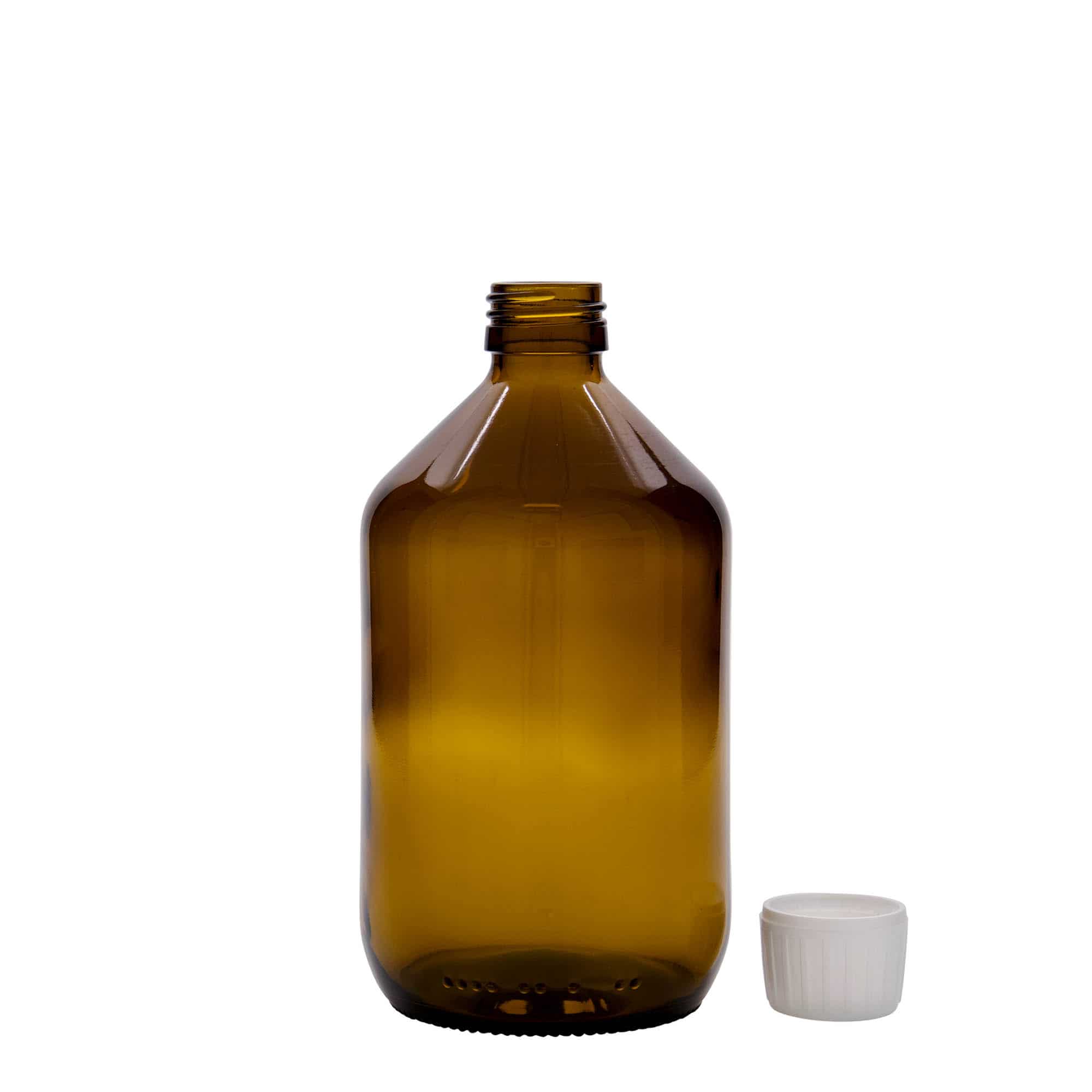 500 ml zāļu pudelīte, brūna, stikla, aizdare: PP 28