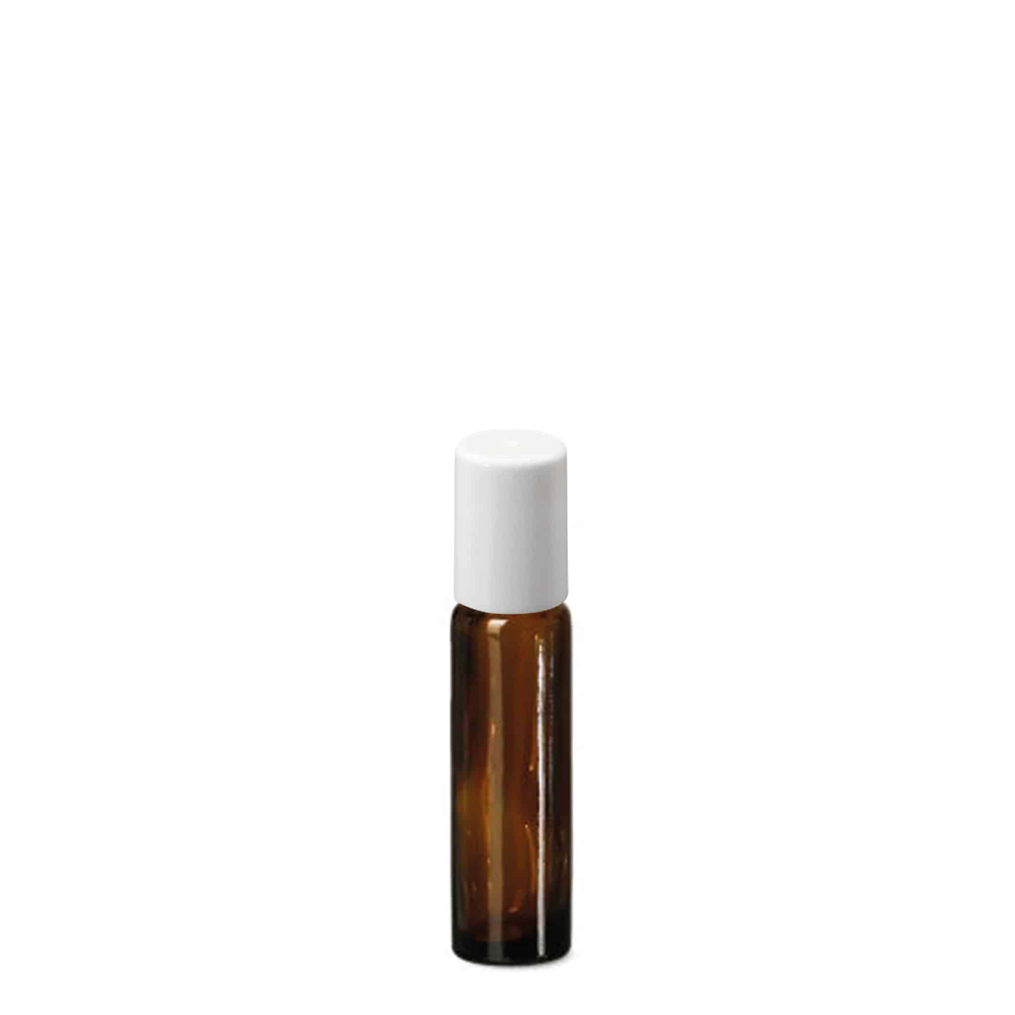 10 ml roll-on pudele, stikls, brūna, atvere: skrūvējams aizvērējs