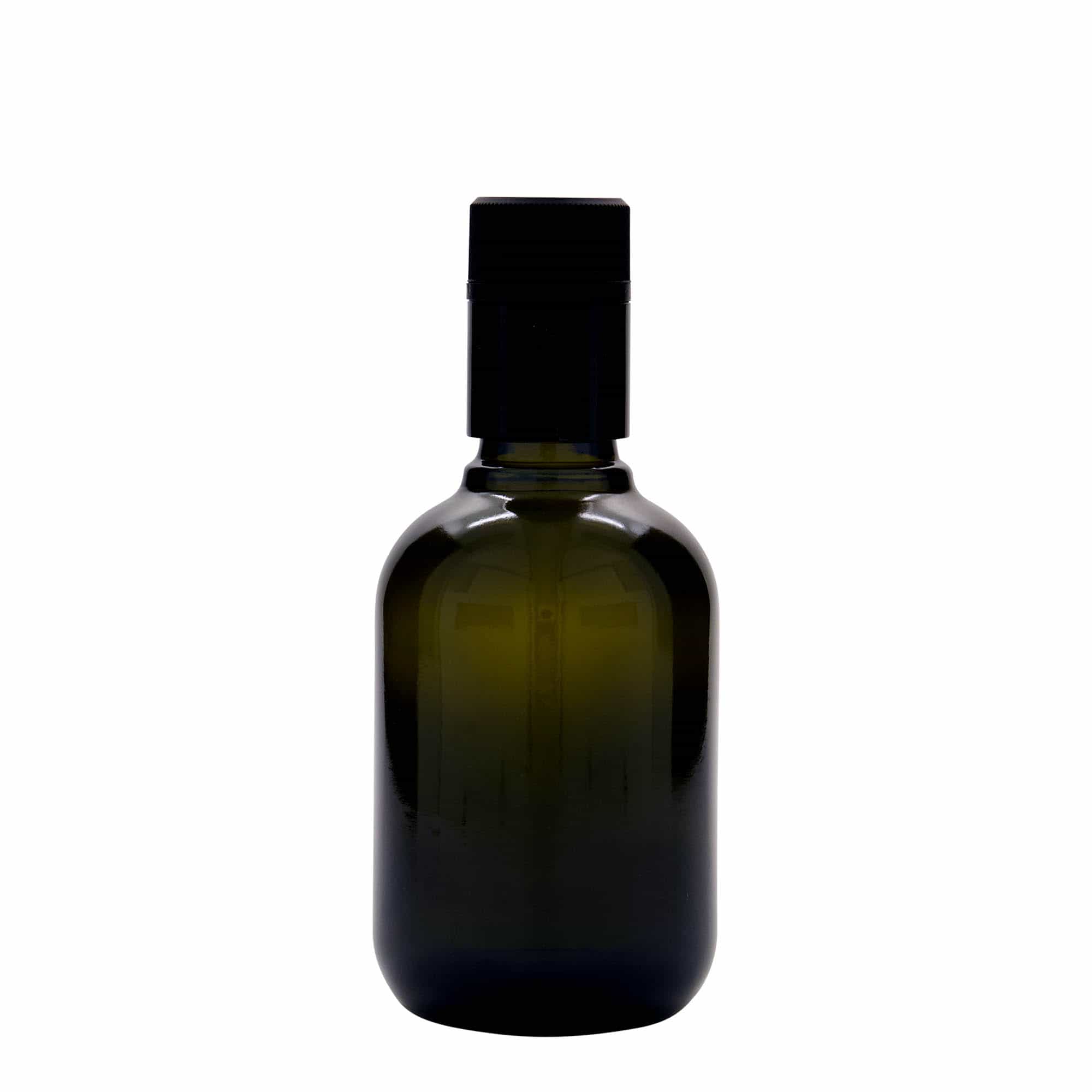250 ml etiķe/eļļas pudele 'Biolio', stikla, antīki zaļa, aizdare: DOP