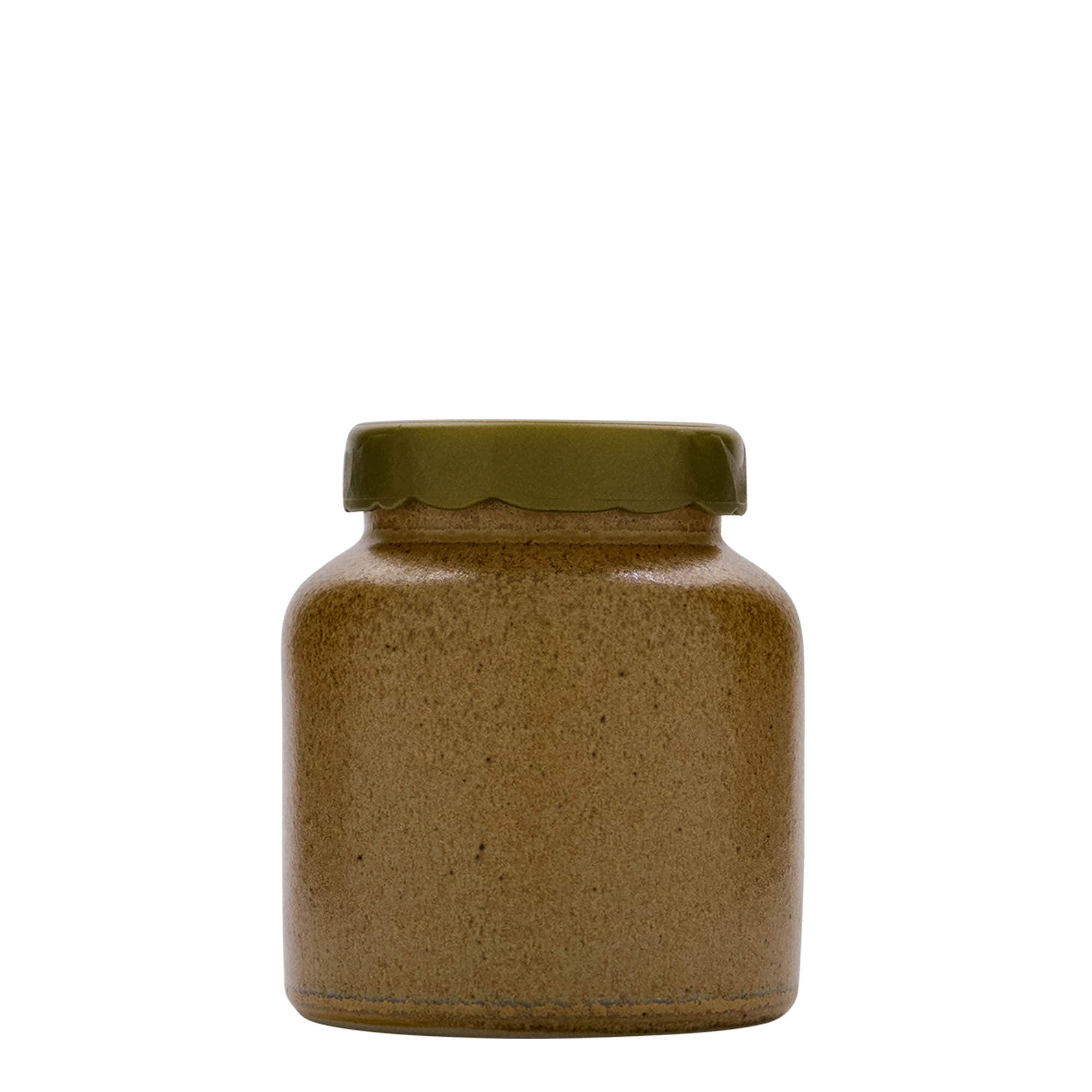 270 ml ķieģeļkeramikas pods, brūns kristāls, atvere: pārklājams vāks