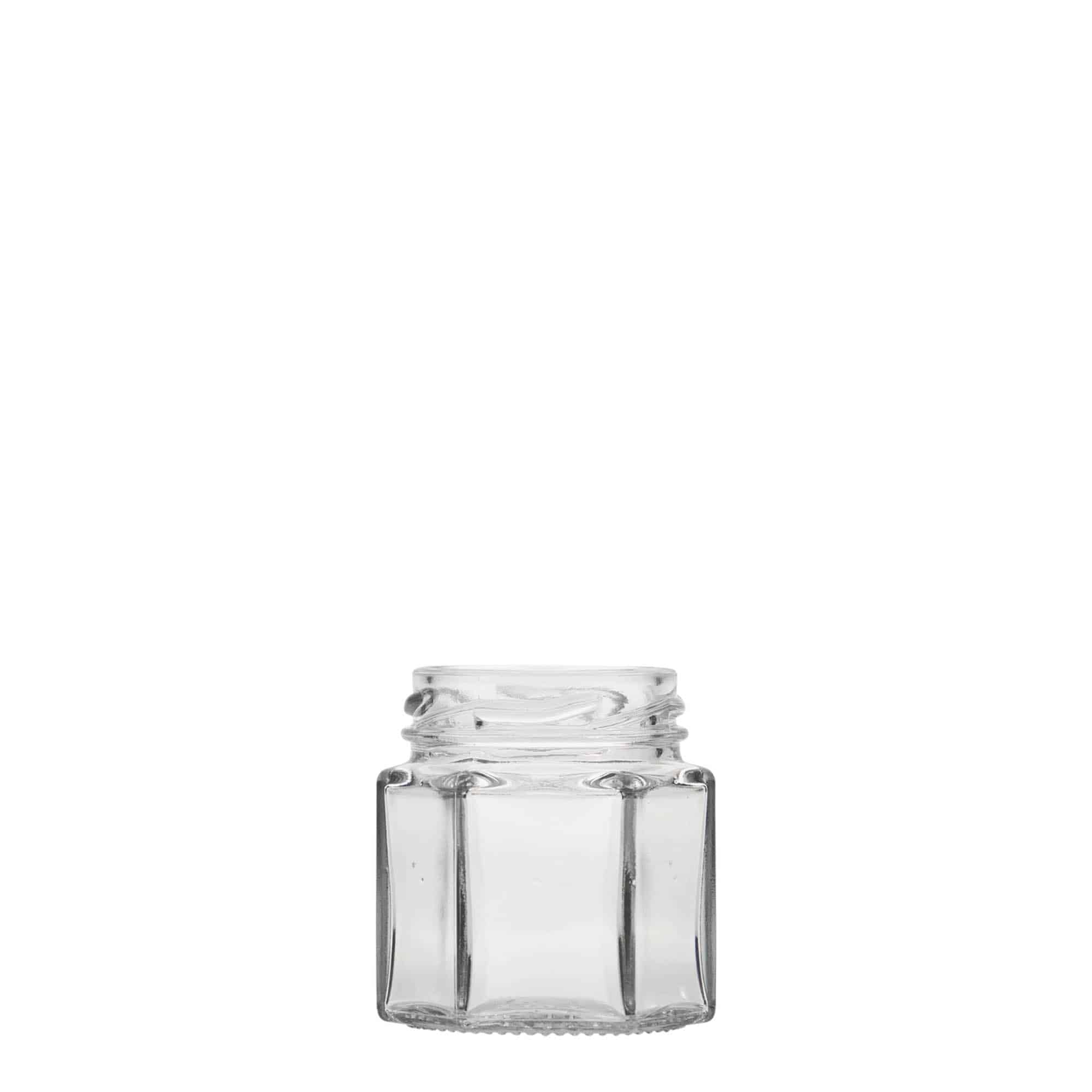 47 ml sešstūra stikla burka, atvere: Twist-Off (TO 43)