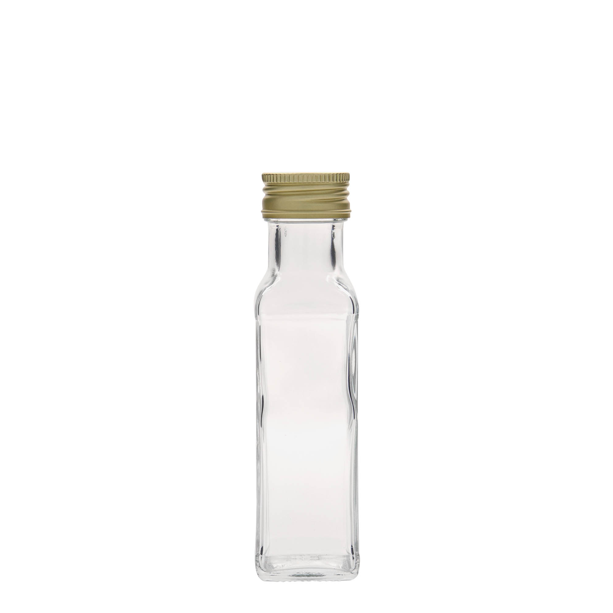 100 ml stikla pudele 'Marasca', kvadrātveida, atvere: PP 31,5