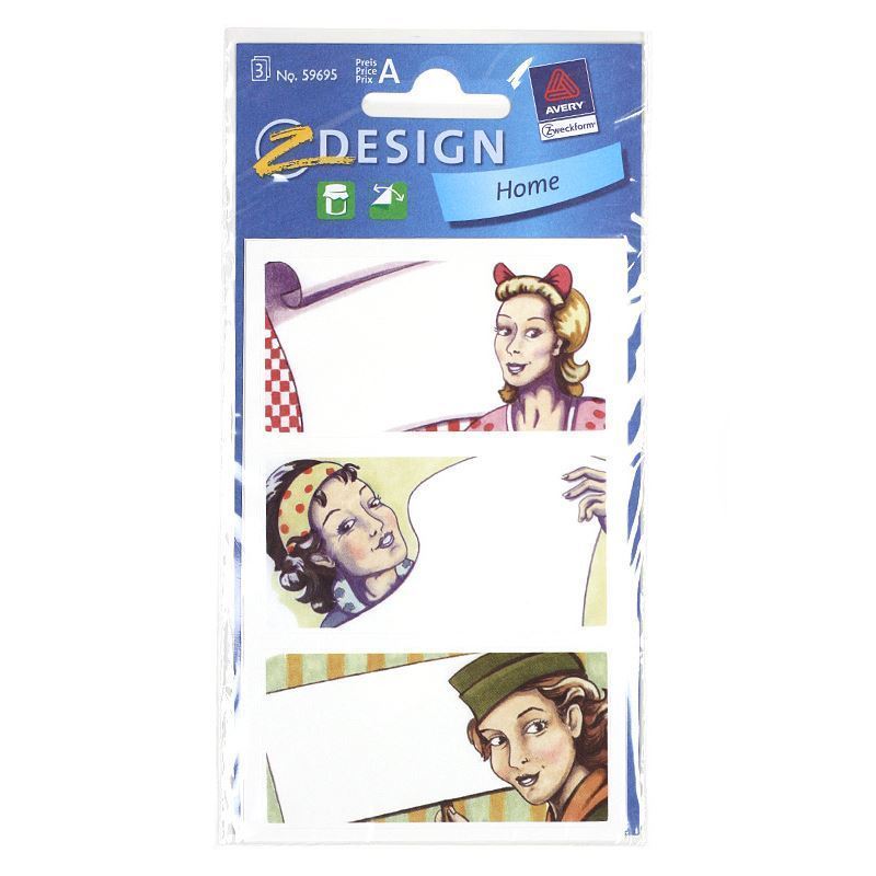 Zweckform etiķetes „Pop Art”, taisnstūrveida, papīrs, daudzkrāsains