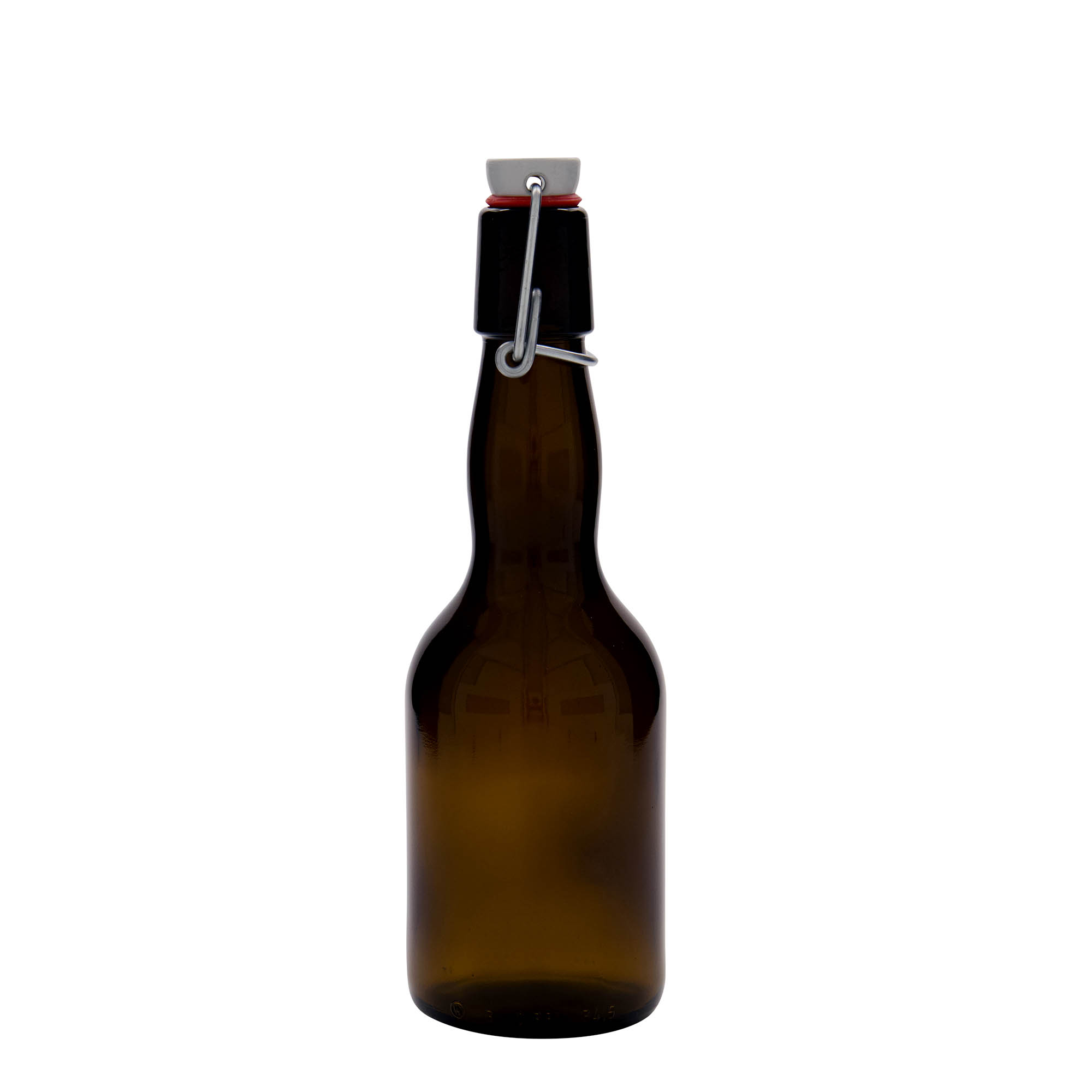 330 ml alus pudele ar kakliņu, stikls, brūna, atvere: ar aizbīdni
