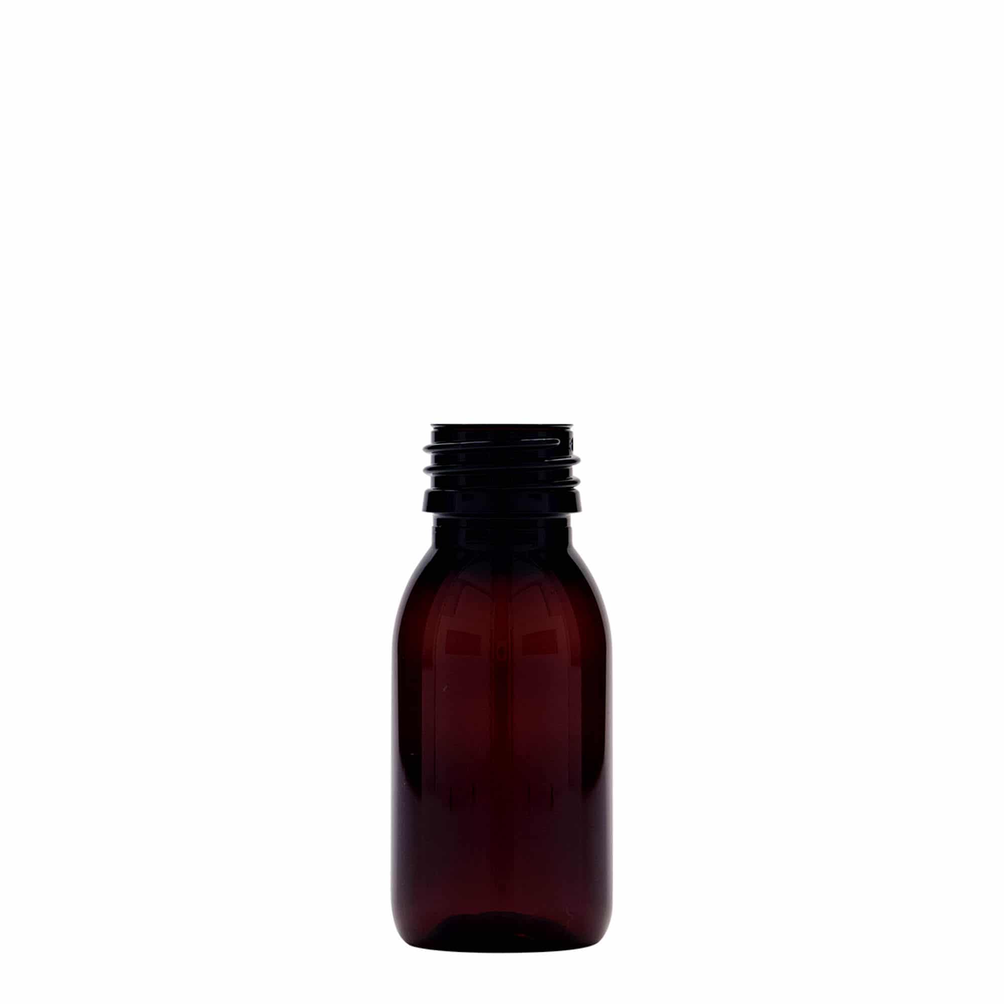60 ml PET zāļu pudelīte, brūna, plastmasas, aizdare: PP 28 60 ml PET zāļu pudelīte, brūna, plastmasas, aizdare: PP 28