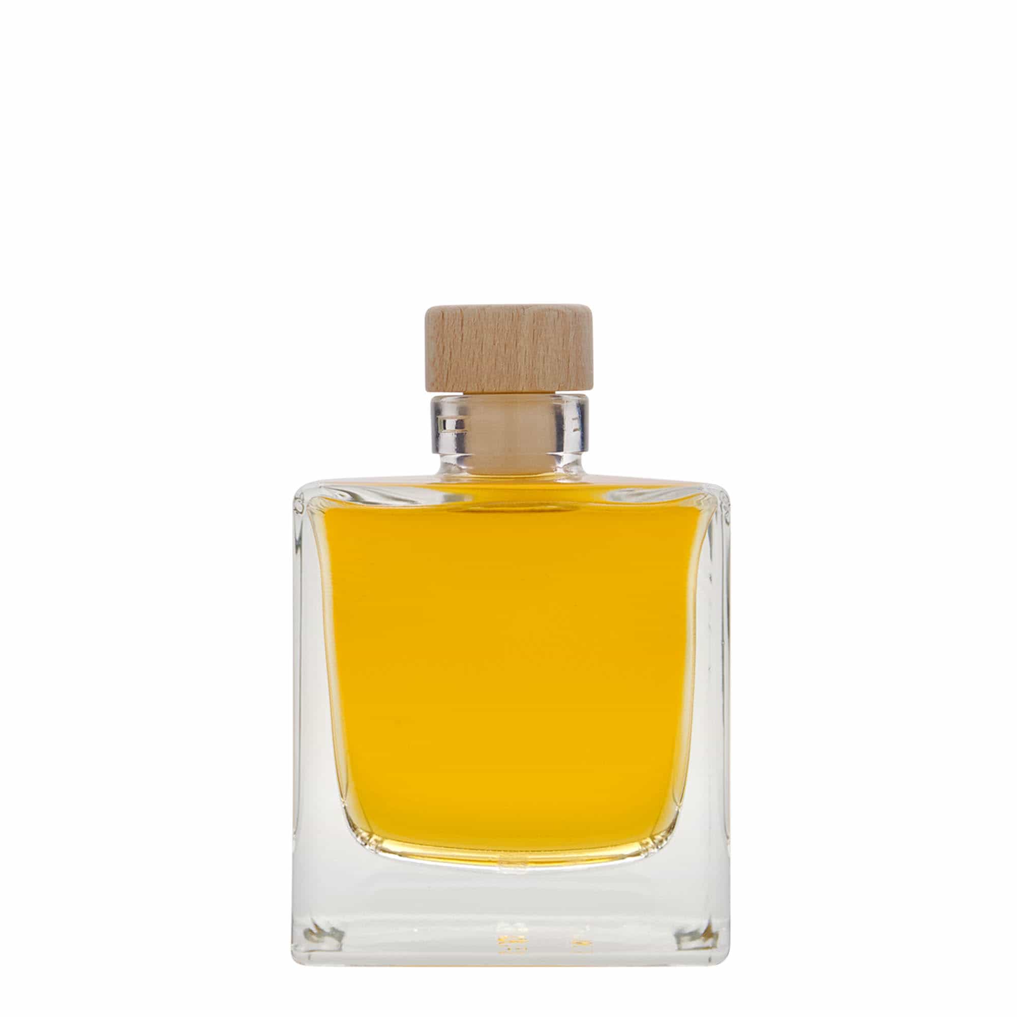 200 ml stikla pudele 'Cube', kvadrātiska, aizdare: korķis