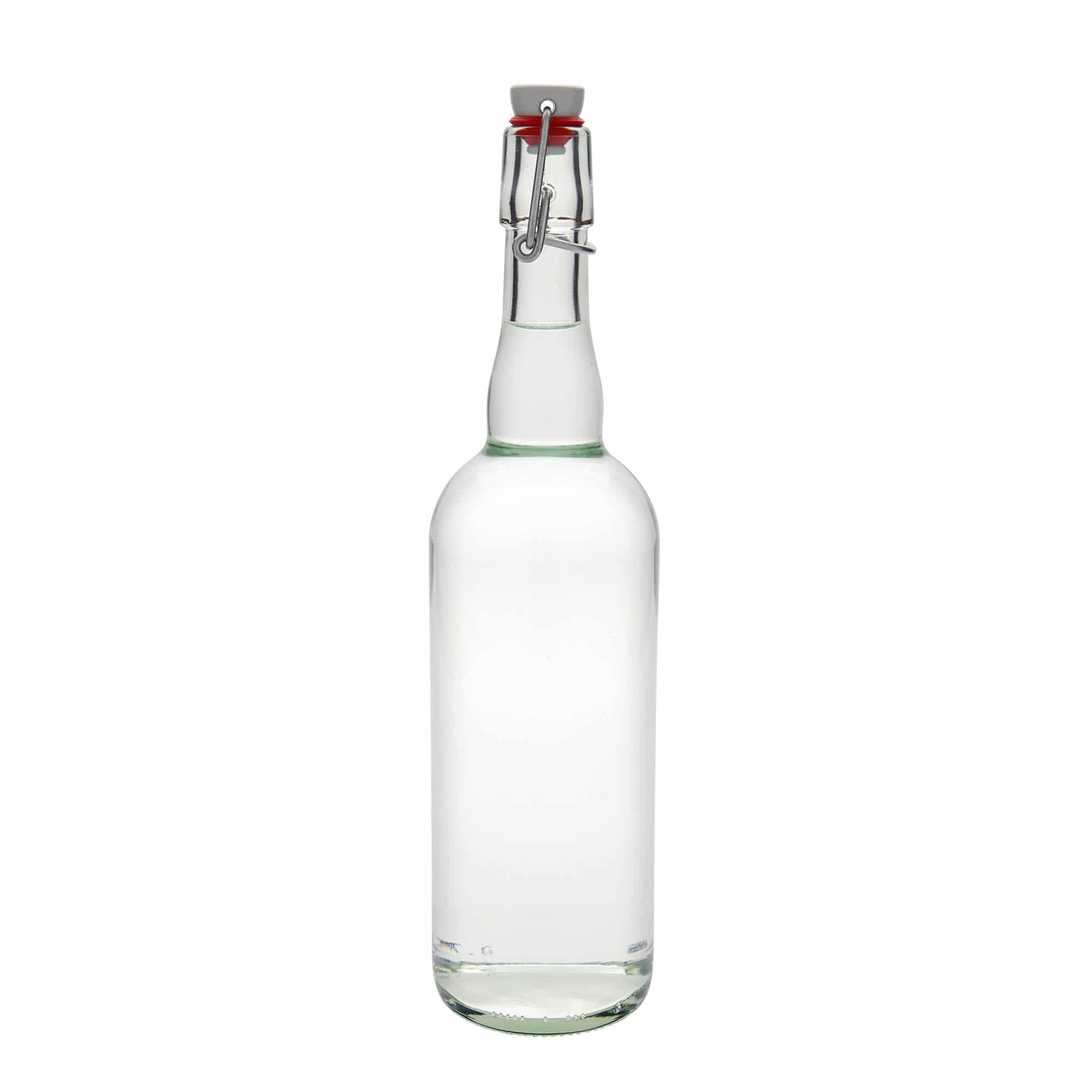 750 ml beļģu alus pudele, stikla, aizdare: korķis ar skavu