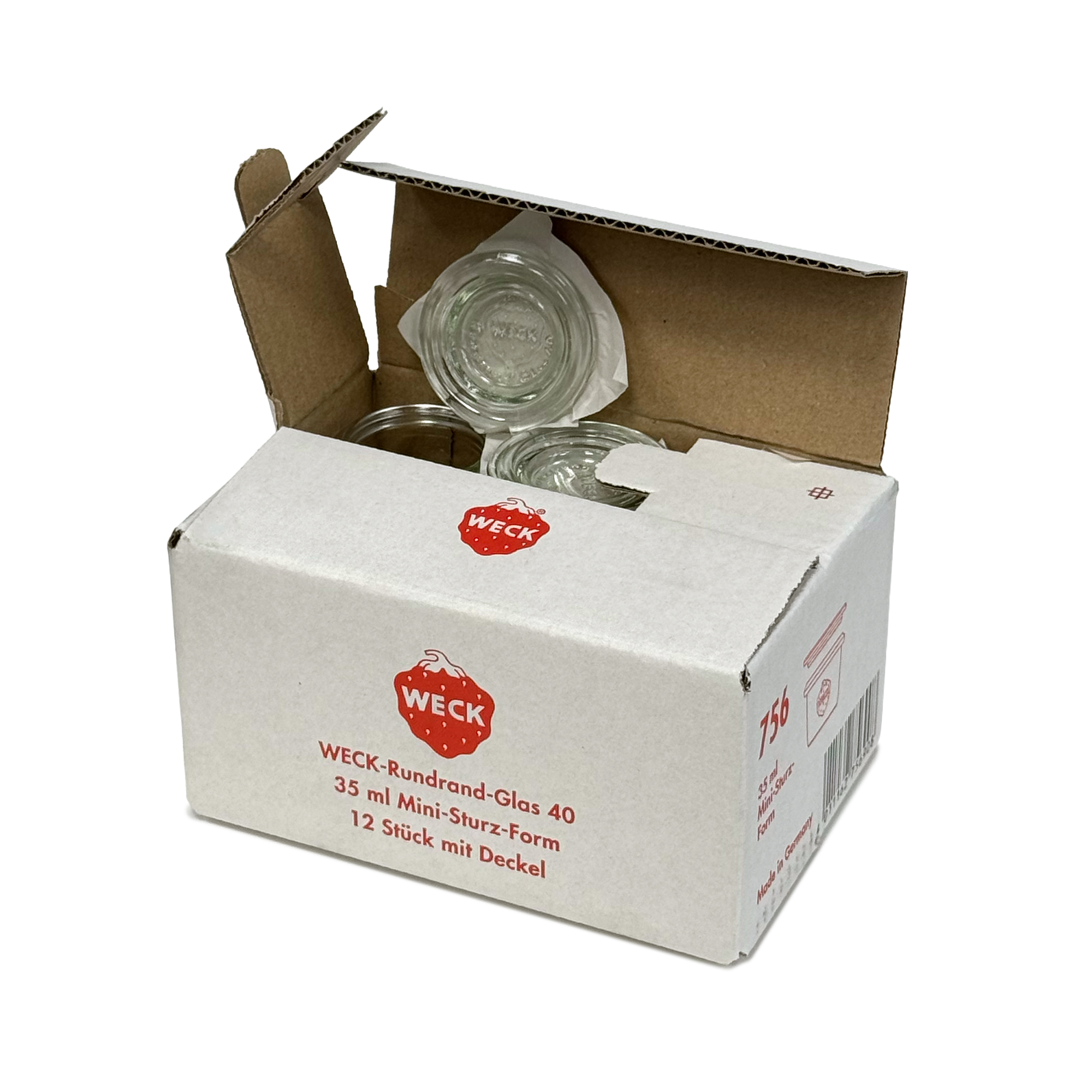 12x 35 ml WECK krituma burka ar stikla vāciņu RR 40
