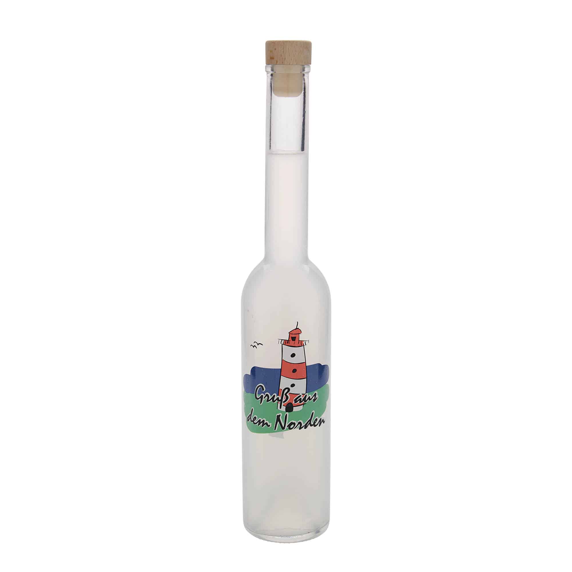 350 ml stikla pudele 'Opera', motīvs: ziemeļi, aizdare: korķis