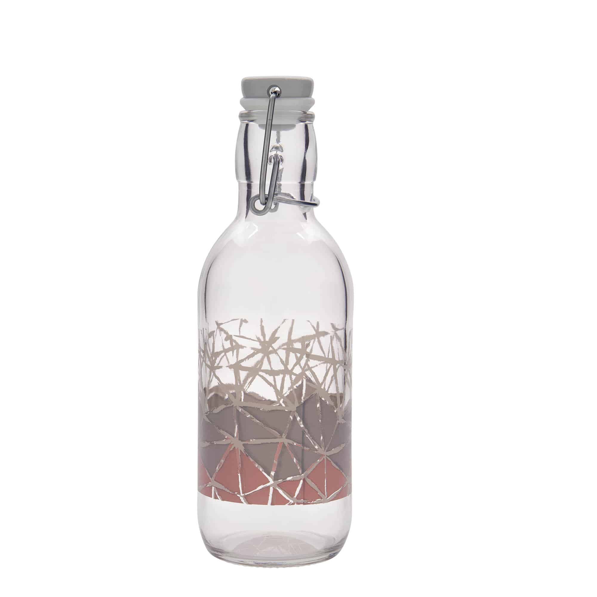 500 ml stikla pudele Emilia ar apdruku 'Manolibera rosa', atvere: aizsprieda aizdare