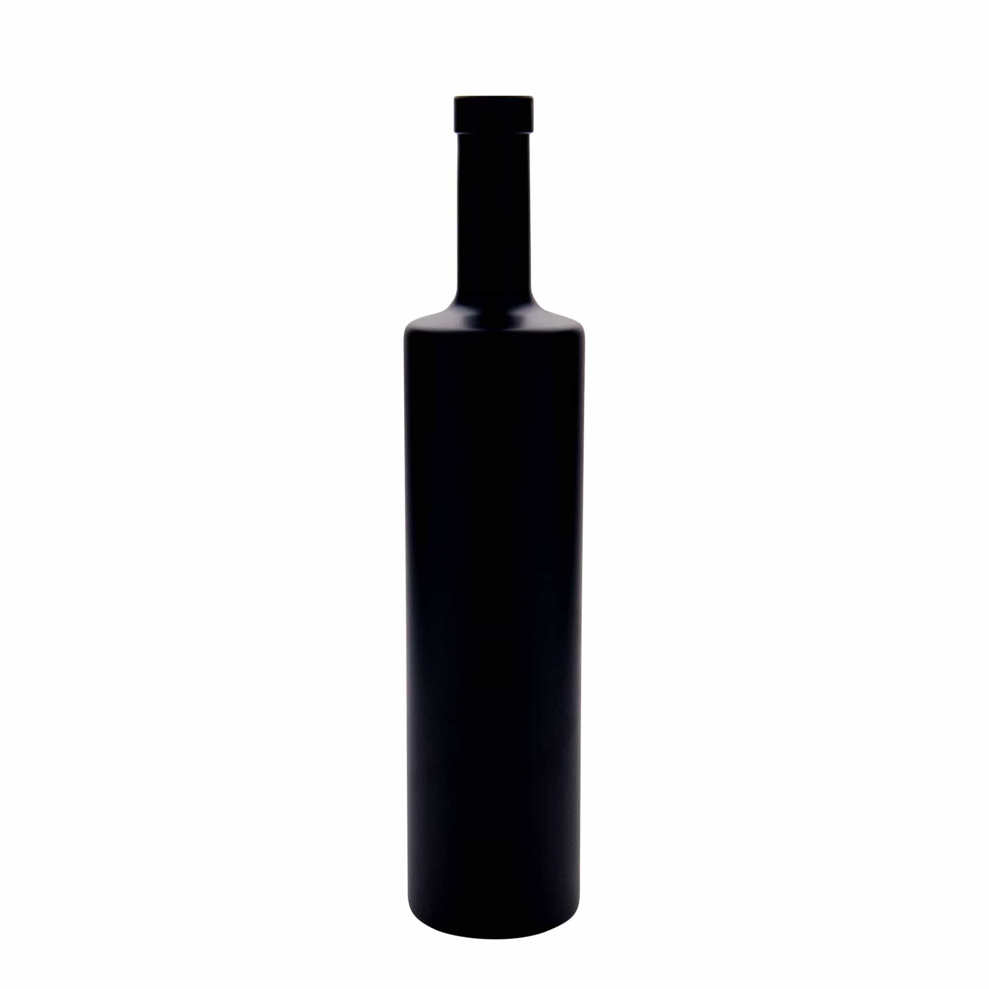 700 ml stikla pudele 'Centurio', melna, atvere: korķis