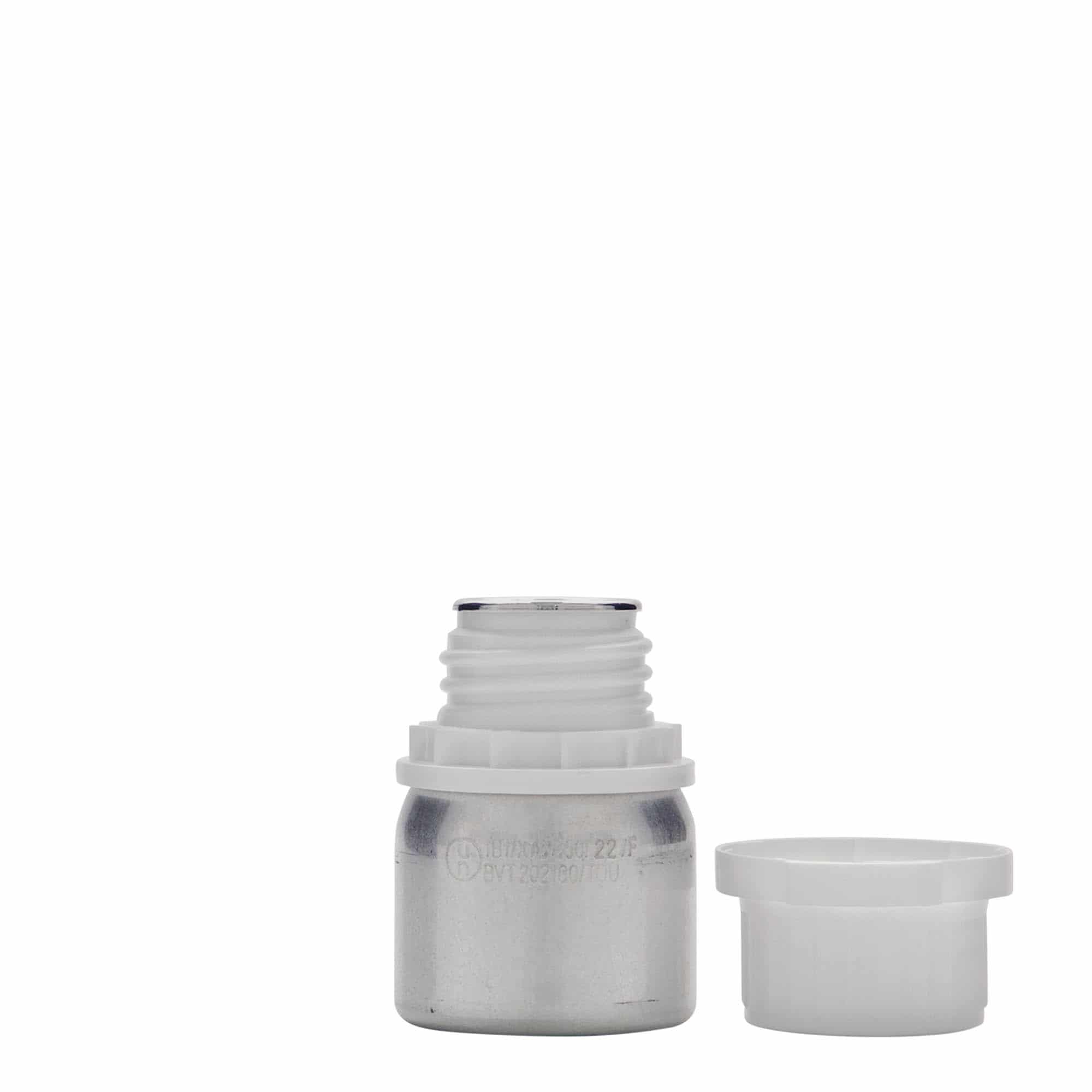 50 ml alumīnija pudele, metāla, sudraba, aizdare: DIN 32 50 ml alumīnija pudele, metāla, sudraba, aizdare: DIN 32