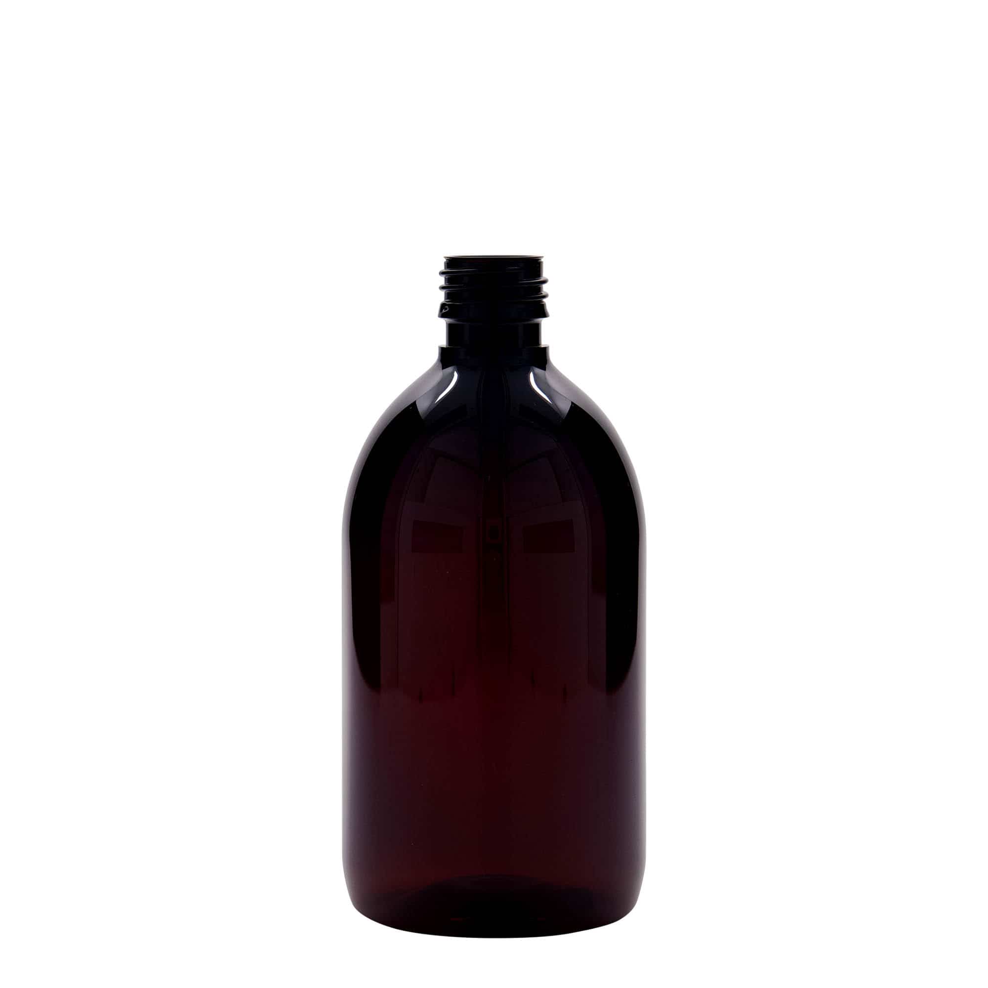 500 ml PET zāļu pudelīte, brūna, plastmasas, aizdare: PP 28 500 ml PET zāļu pudelīte, brūna, plastmasas, aizdare: PP 28