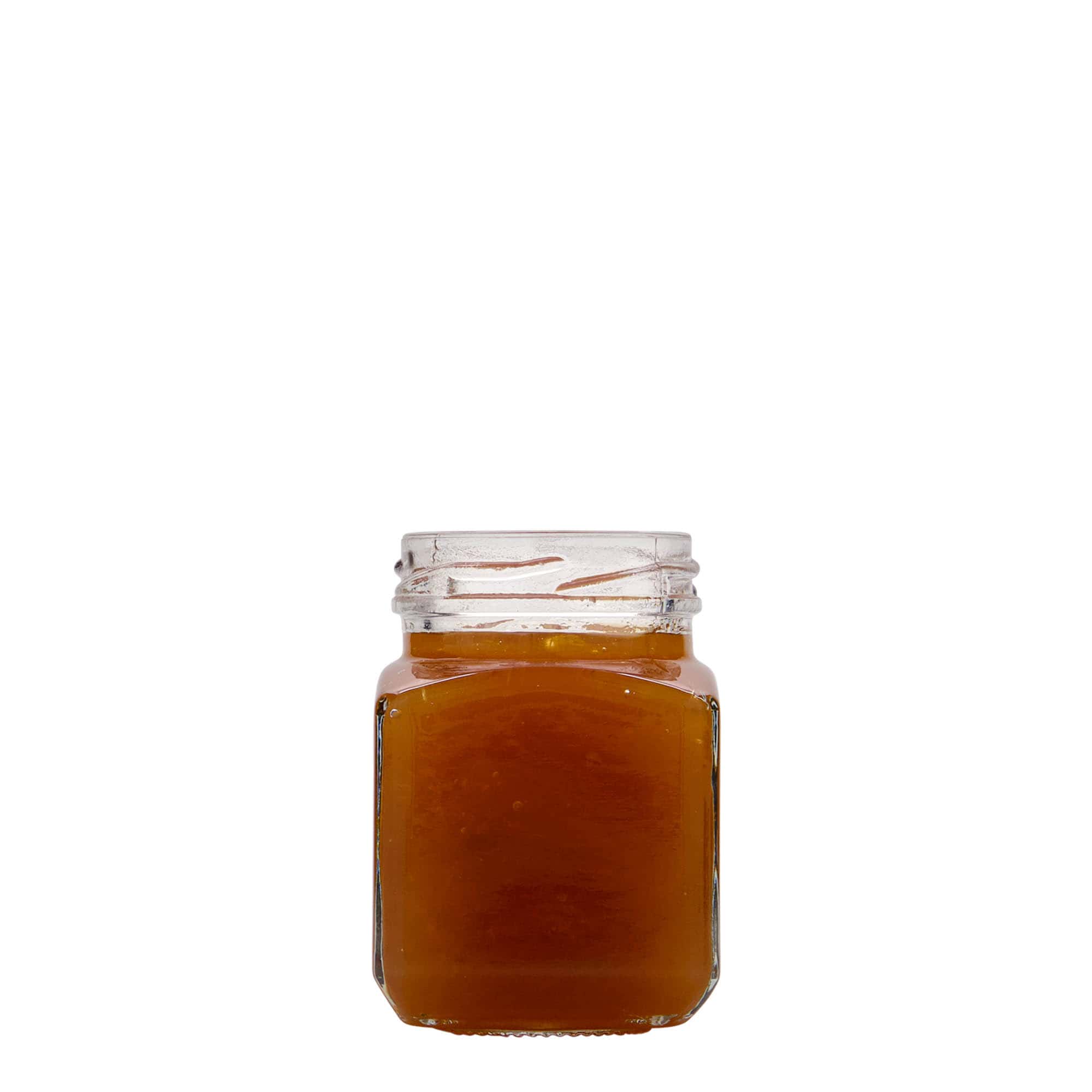 106 ml kvadrātveida stikla burka, atvere: Twist-Off (TO 48)