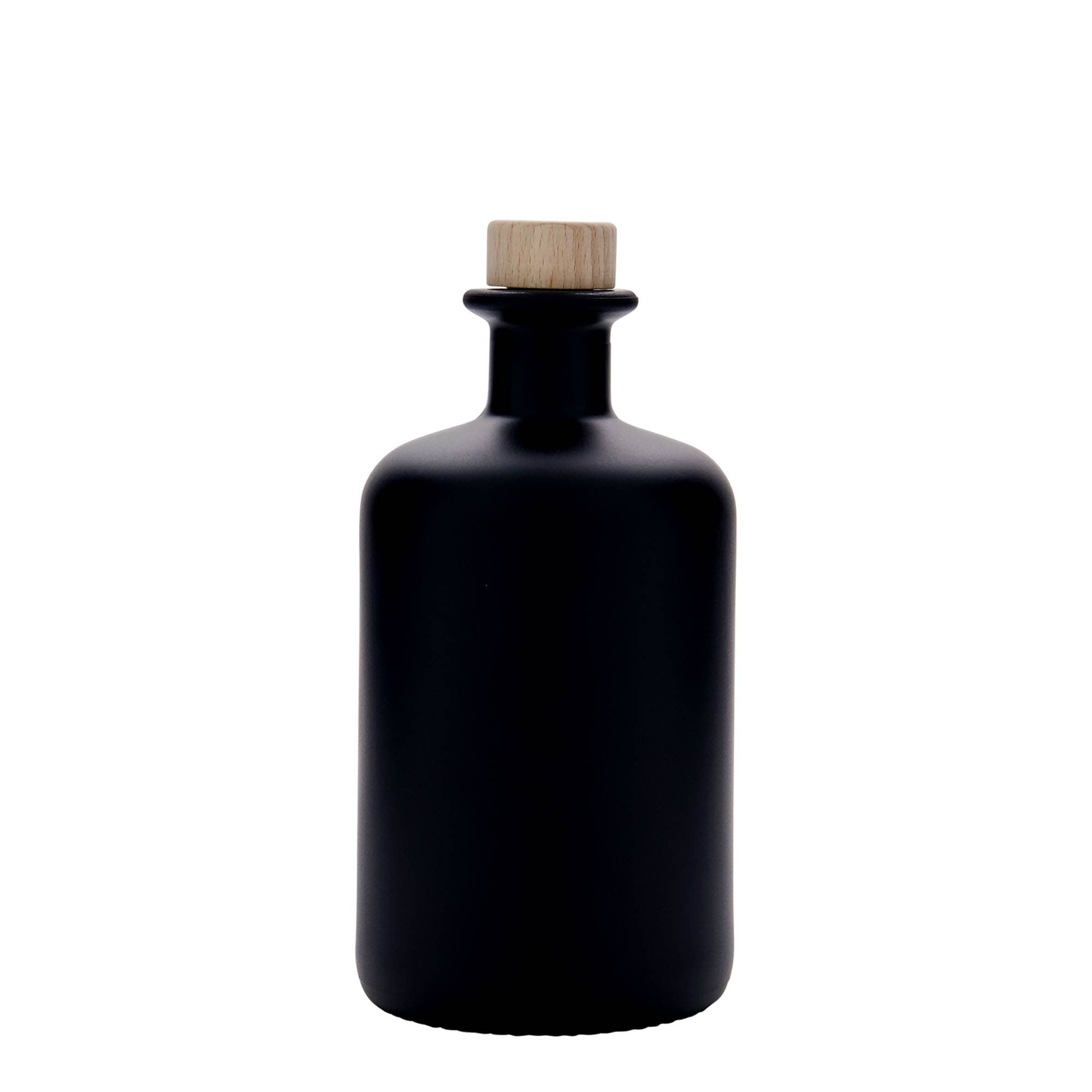 500 ml stikla pudele, aptiekāra, melna, atvere: korķis