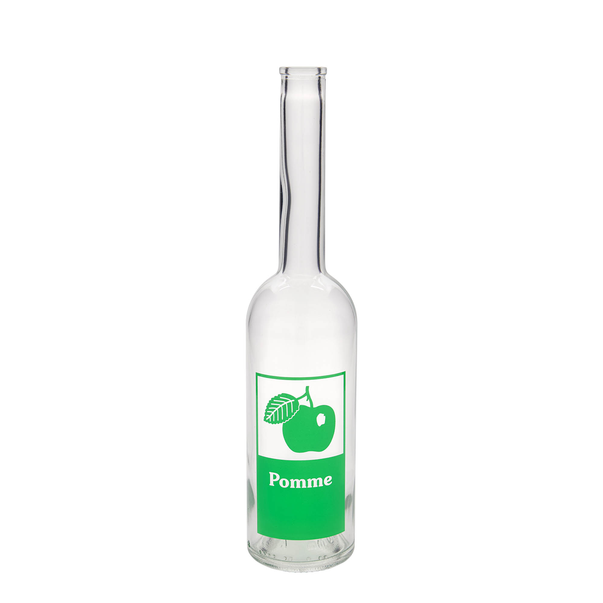 500 ml stikla pudele 'Opera', motīvs: ābols, atvere: korķis