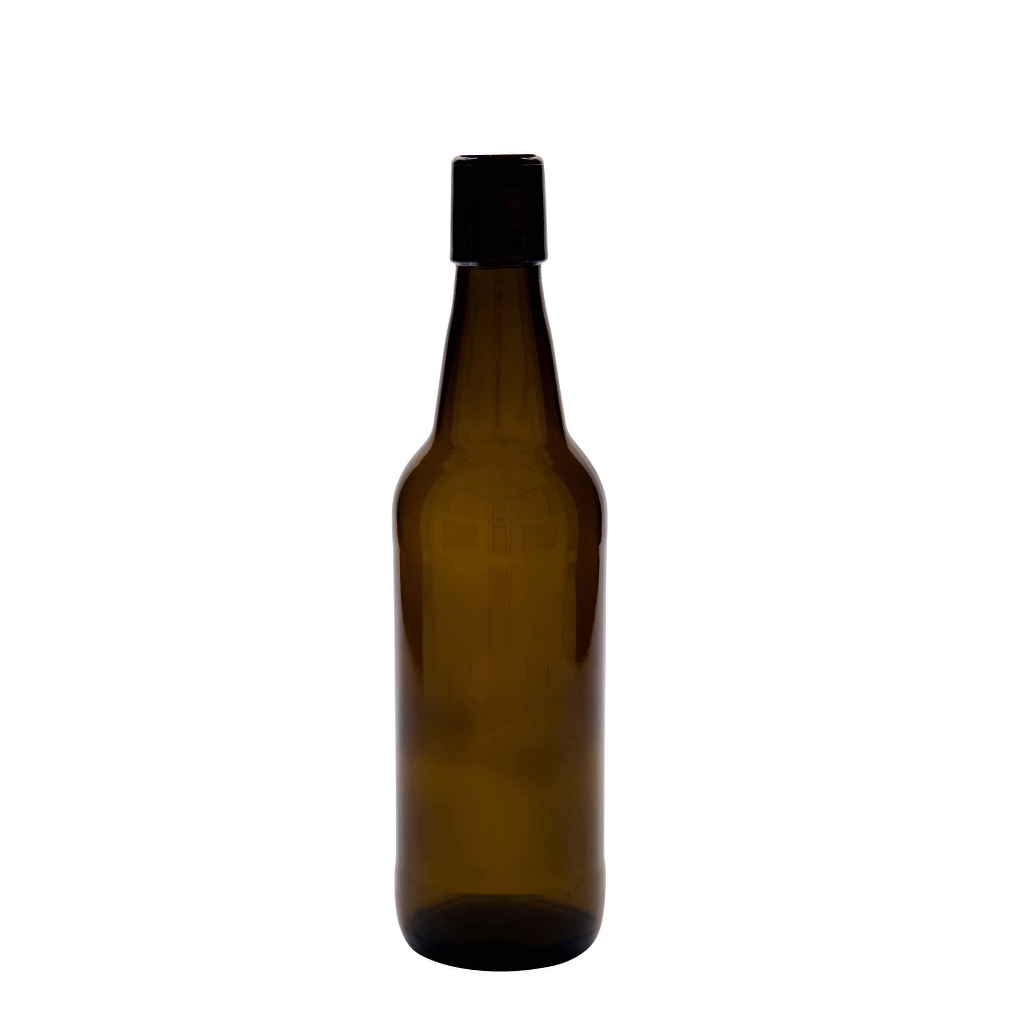 500 ml alus pudele, stikla, brūna, aizdare: korķis ar skavu 500 ml alus pudele, stikla, brūna, aizdare: korķis ar skavu