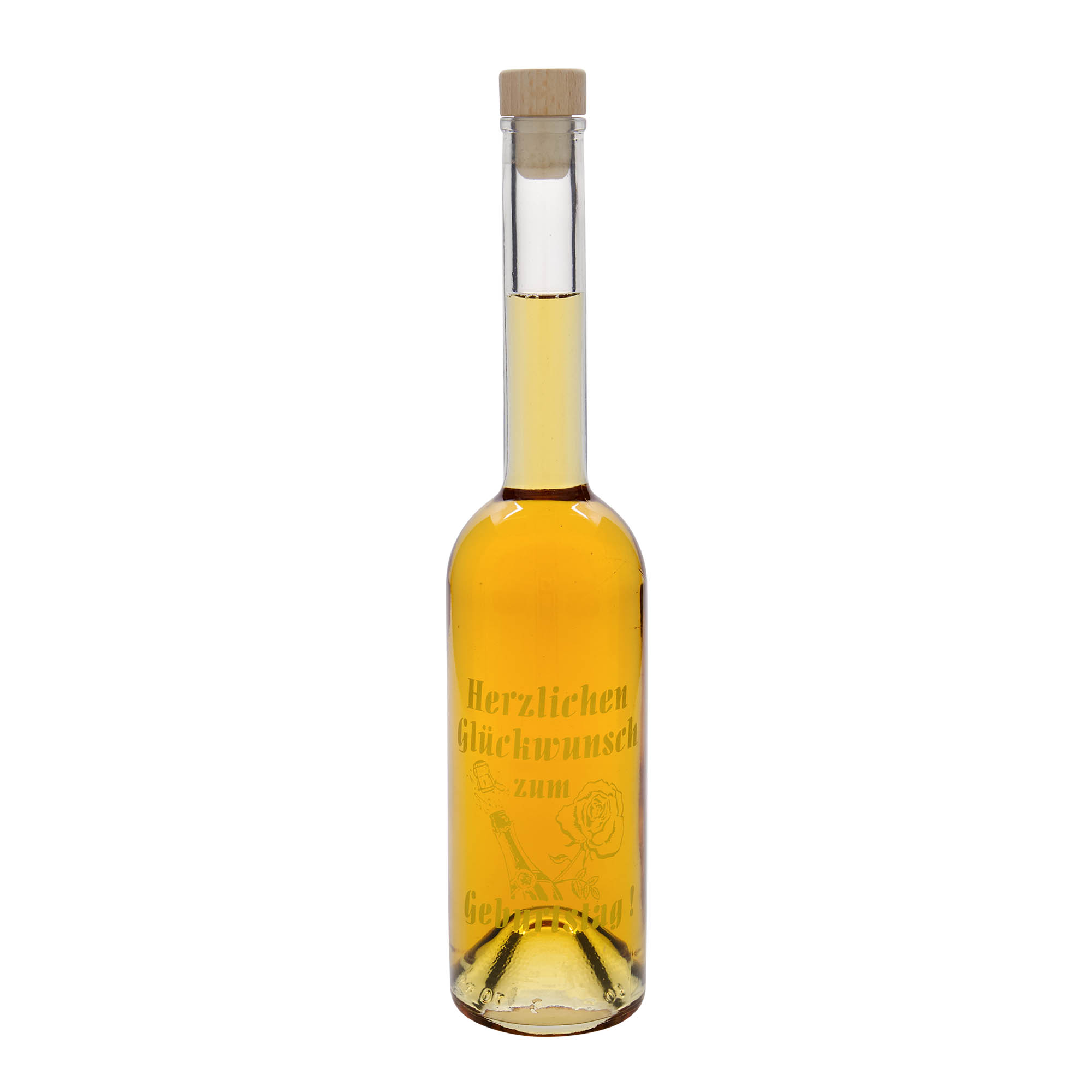 500 ml stikla pudele 'Opera', motīvs: dzimšanas dienas pudele, atvere: korķis