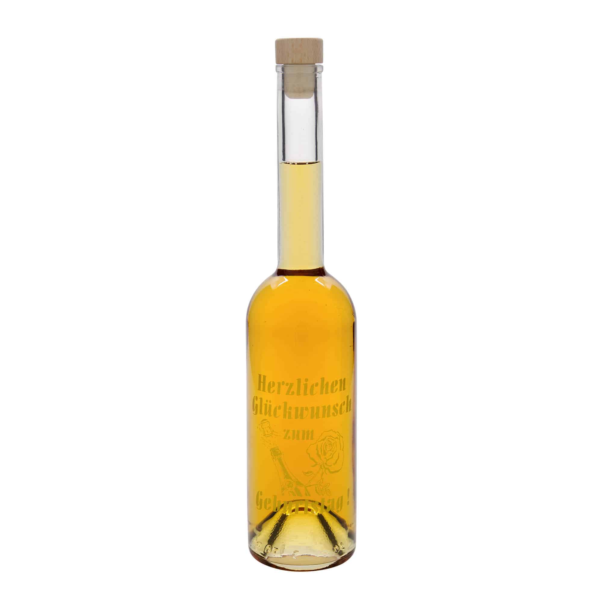 500 ml stikla pudele 'Opera', motīvs: dzimšanas dienas pudele, atvere: korķis