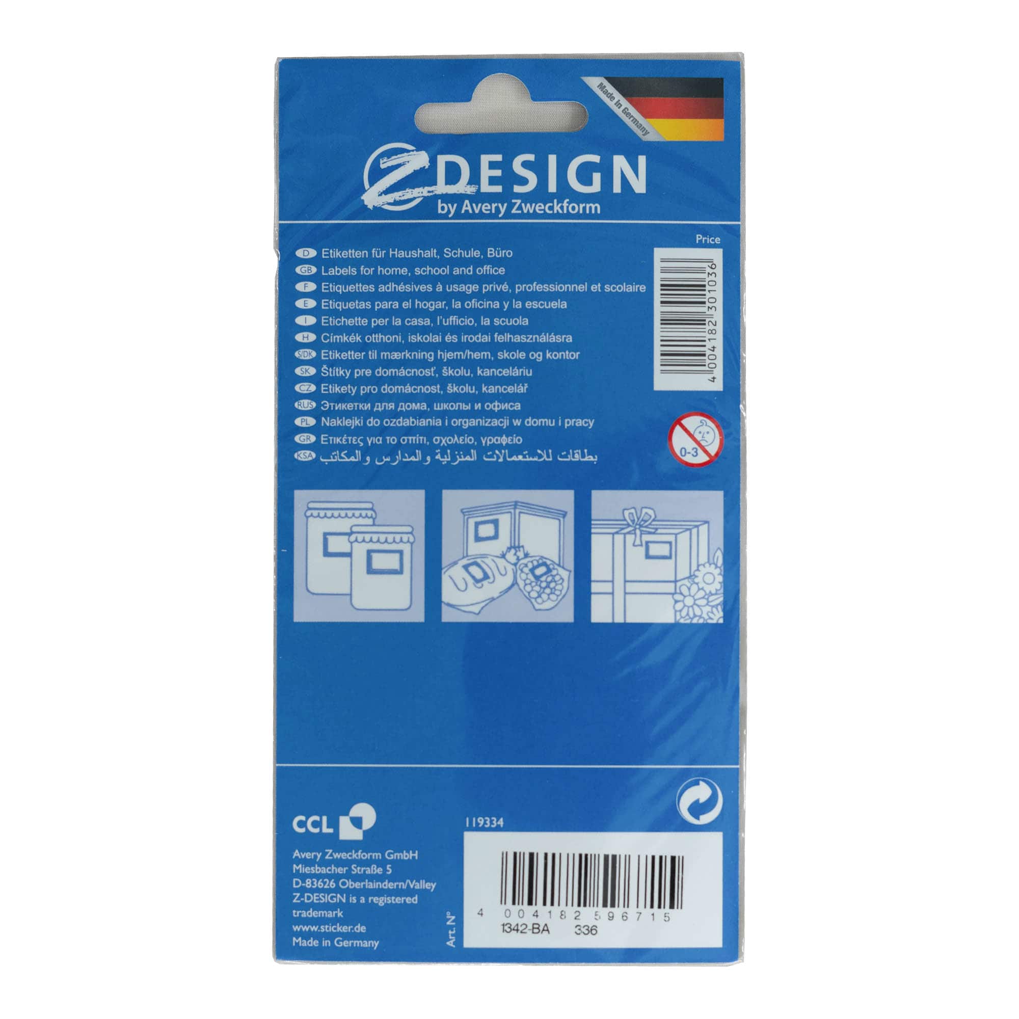 Zweckform etiķetes "Rāmji augļiem", taisnstūrveida, papīrs, daudzkrāsains