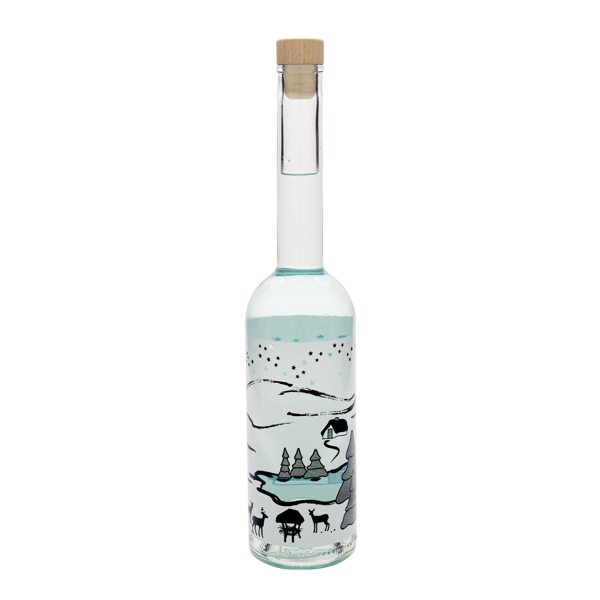 500 ml stikla pudele 'Opera', motīvs: Ziemas sapnis-Bianco, atvere: korķis 500 ml stikla pudele 'Opera', motīvs: Ziemas sapnis-Bianco, atvere: korķis