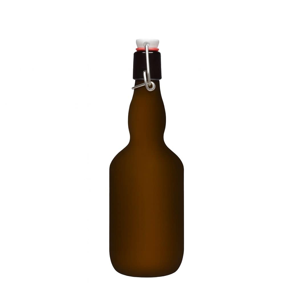 500 ml alus pudele ar kakla izliekumu, stikls, antīkzaļš, atvere: aizbīdņa aizdare
