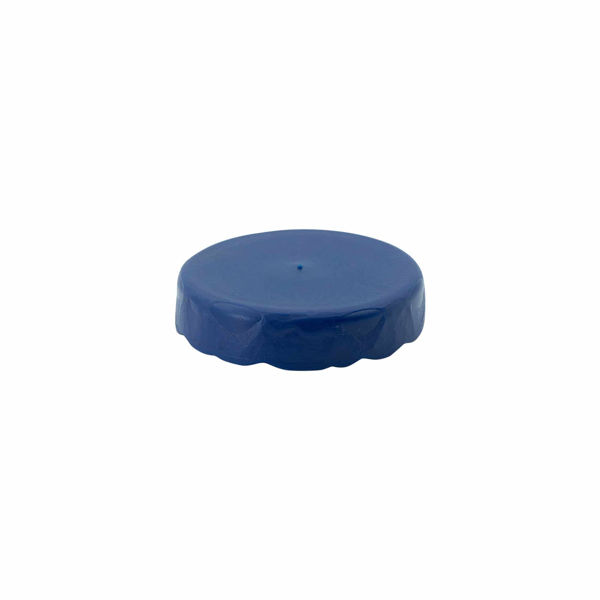 Uzvelkams vāks šauras kakla keramikas traukam, HDPE plastmasa, zils