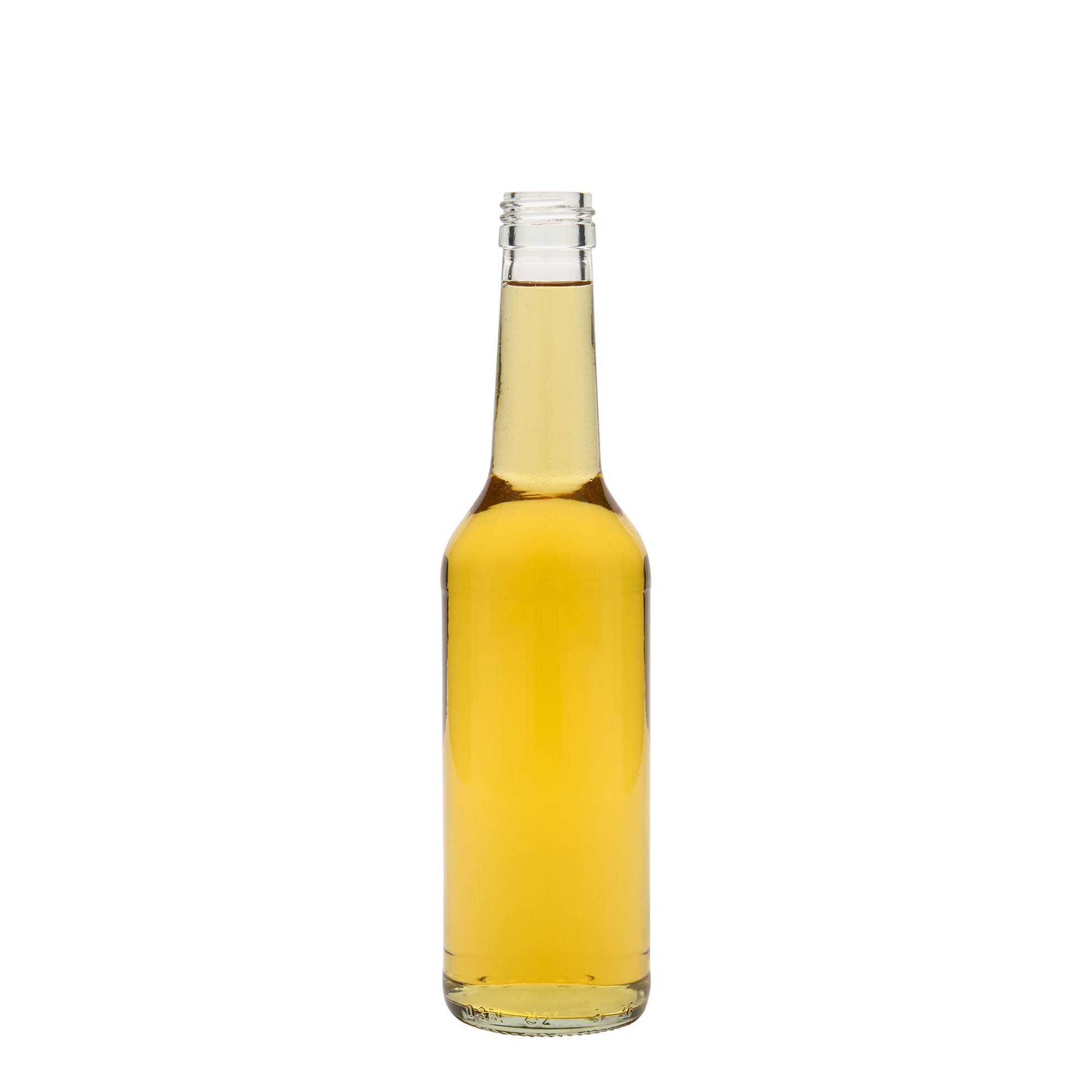 350 ml stikla pudele ar taisnu kakliņu, atvere: PP 28