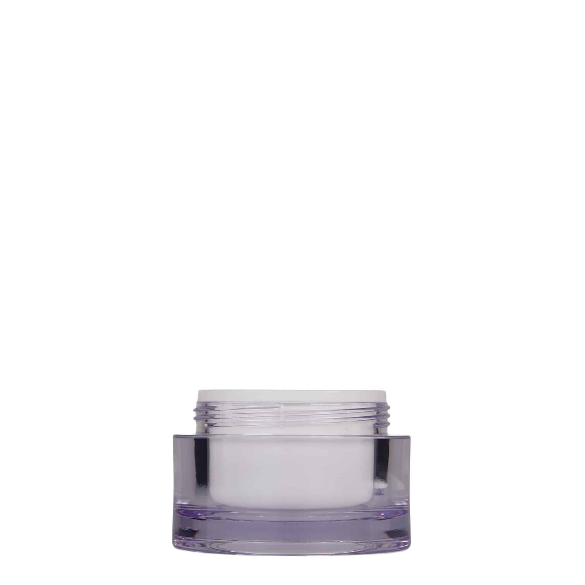 50 ml kārbiņa, SAN plastmasas, balta, aizdare: skrūvējams vāciņš 50 ml kārbiņa, SAN plastmasas, balta, aizdare: skrūvējams vāciņš