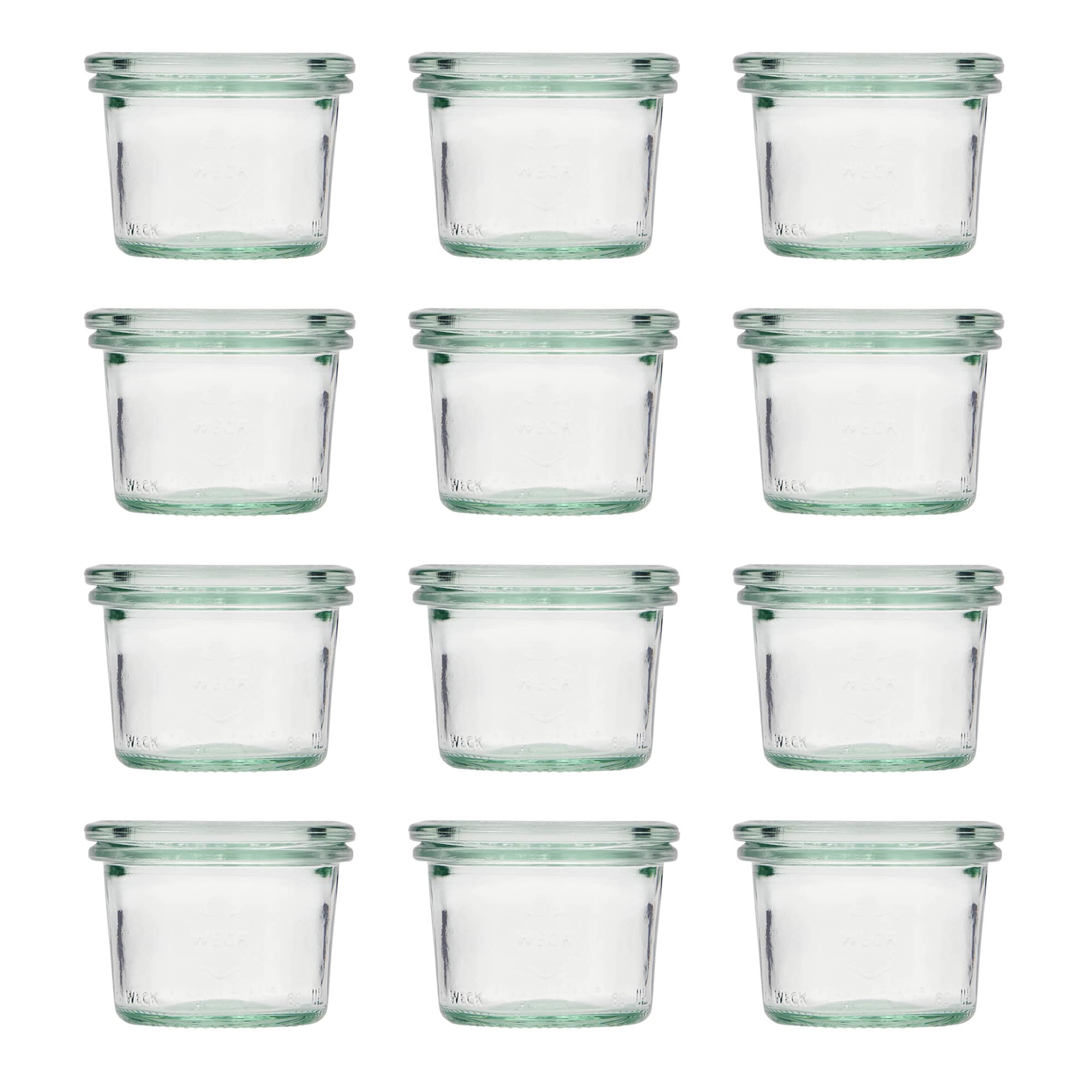 12x 80 ml WECK krituma burka ar stikla vāciņu RR 60