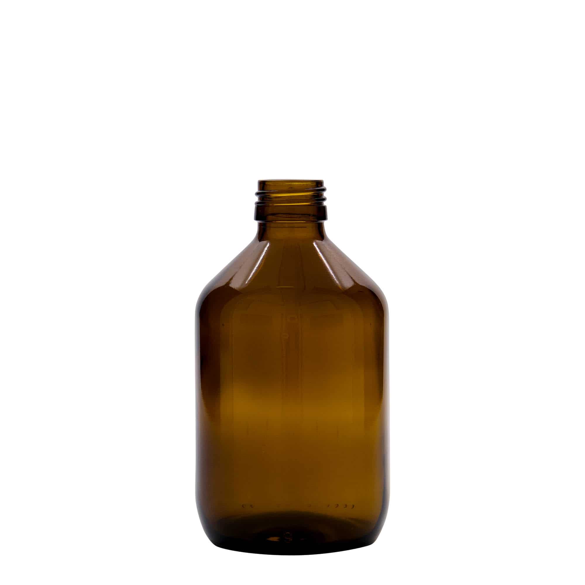 300 ml zāļu pudelīte, brūna, stikla, aizdare: PP 28 300 ml zāļu pudelīte, brūna, stikla, aizdare: PP 28