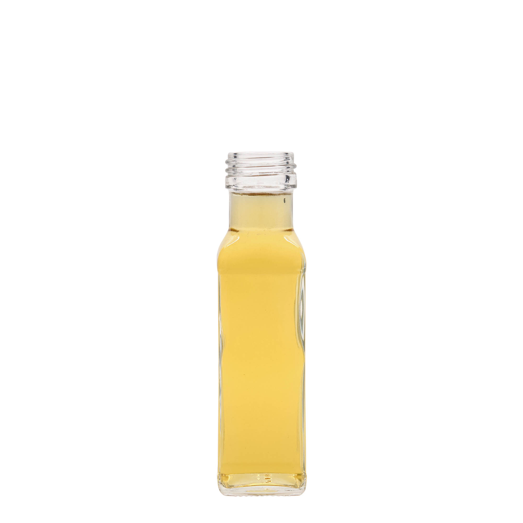 100 ml stikla pudele 'Marasca', kvadrātveida, atvere: PP 31,5