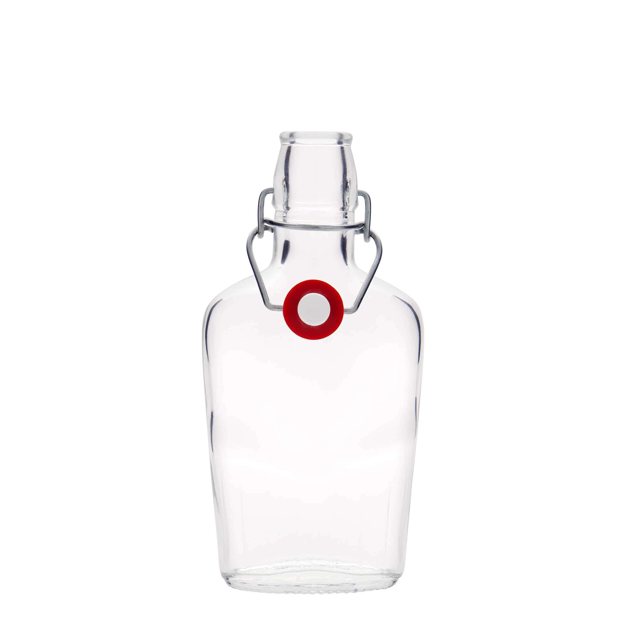 250 ml stikla pudele 'Fiaschetta', ovāla, atvere: skavas aizdare 250 ml stikla pudele 'Fiaschetta', ovāla, atvere: skavas aizdare
