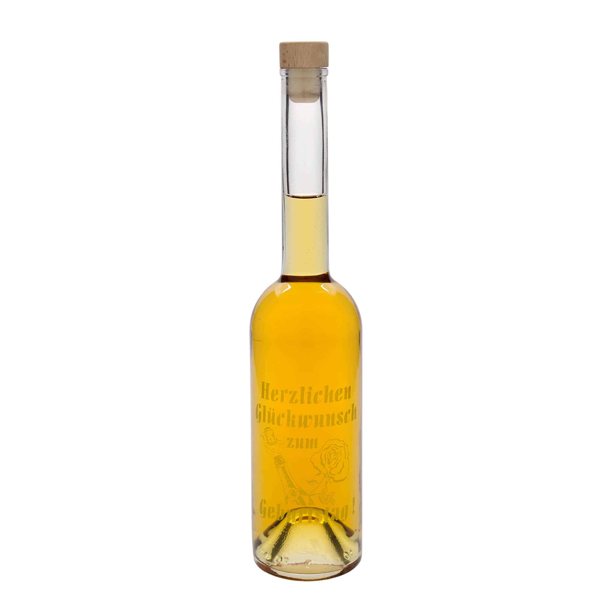 500 ml stikla pudele 'Opera', motīvs: Apple, aizdare: korķis