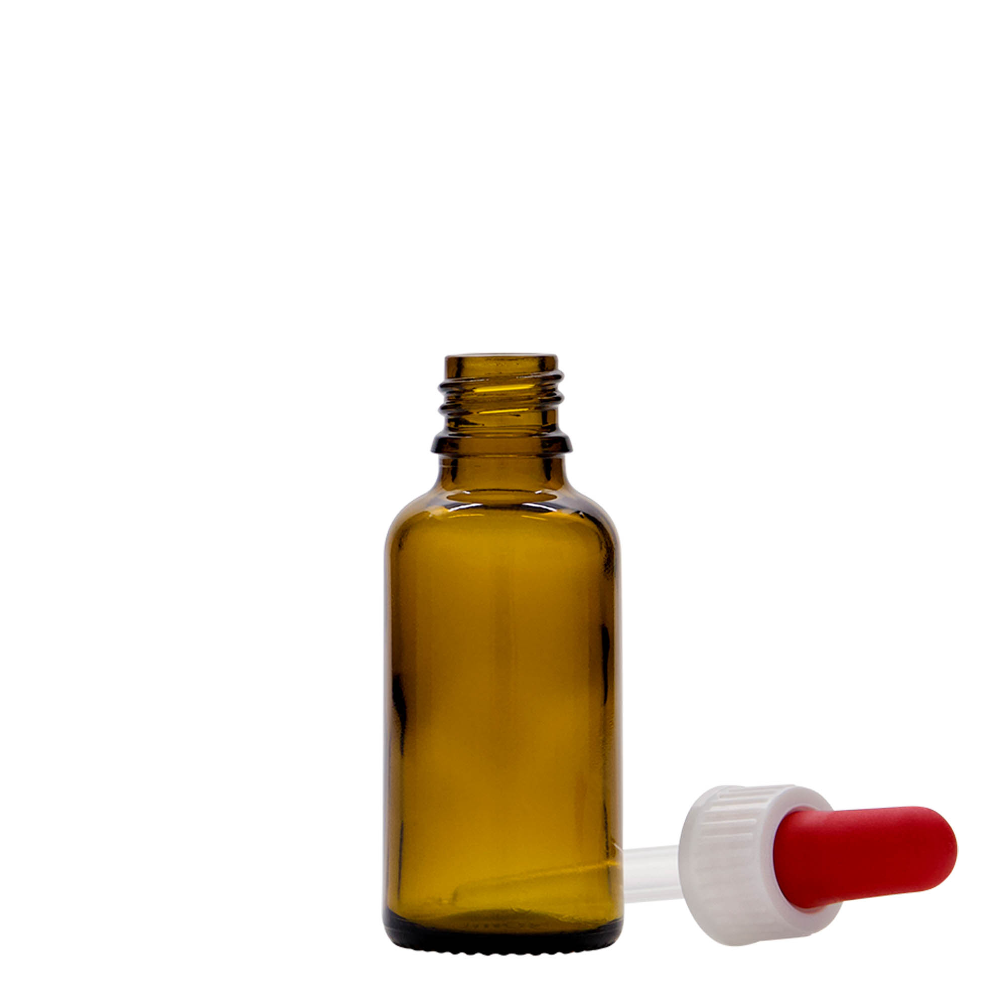 30 ml pilināmā pudele medicīniska, stikls, brūna, atvere: DIN 18