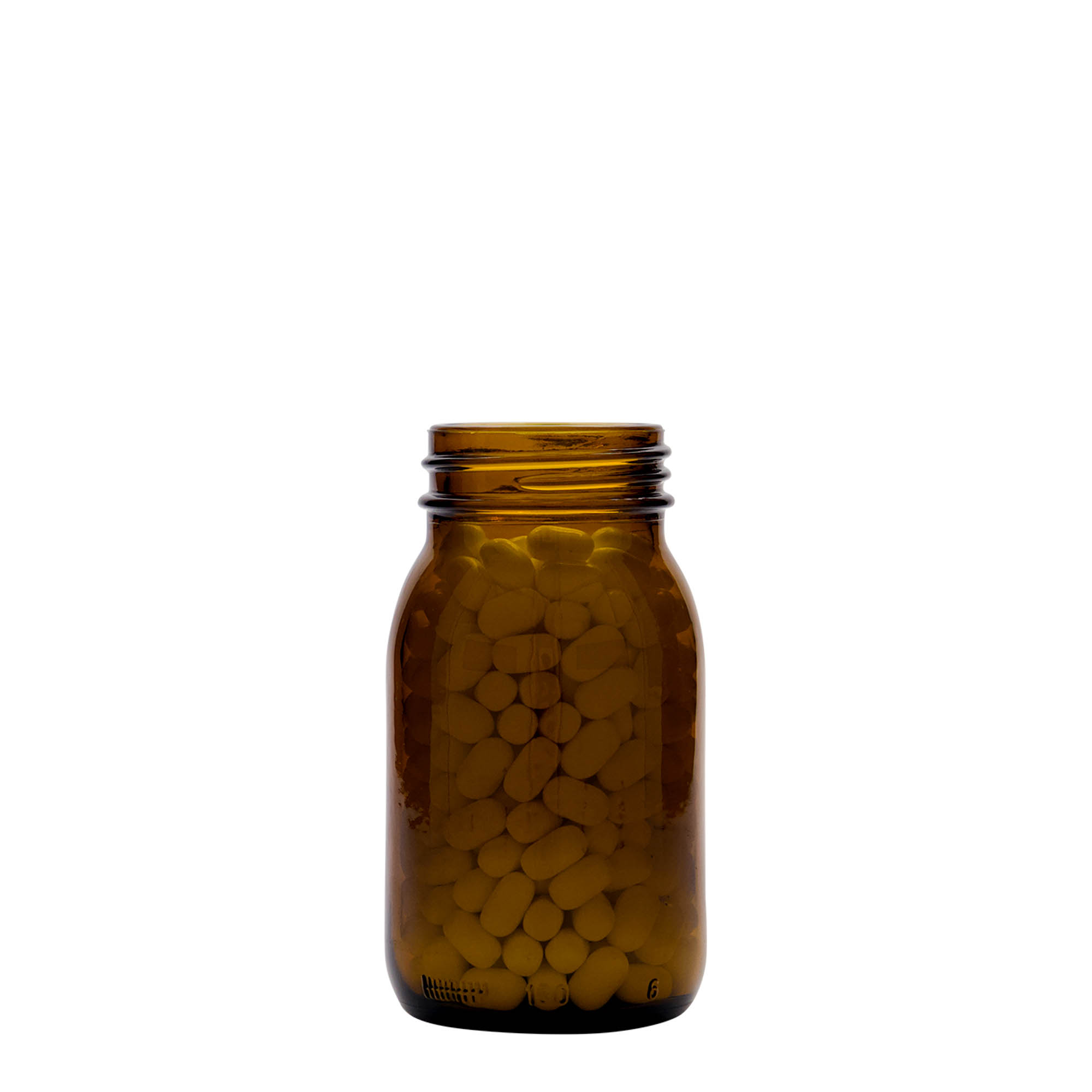 150 ml plaša kakla stikla burka, brūna, atvere: DIN 45 150 ml plaša kakla stikla burka, brūna, atvere: DIN 45