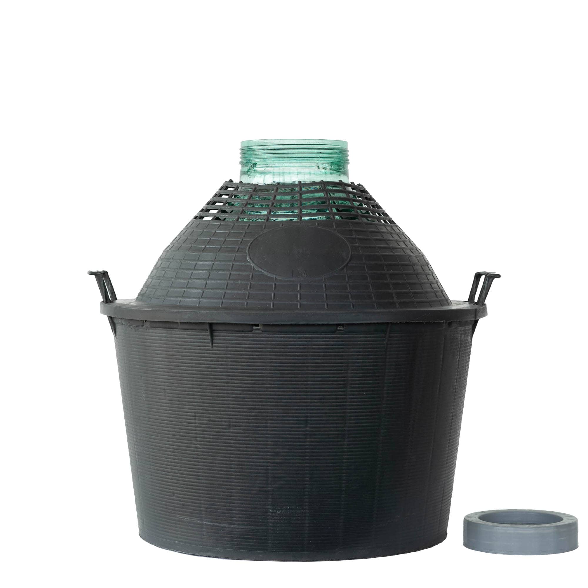 34 l balona pudele ar platu kaklu, stikls, atvere: skrūvējams vāciņš