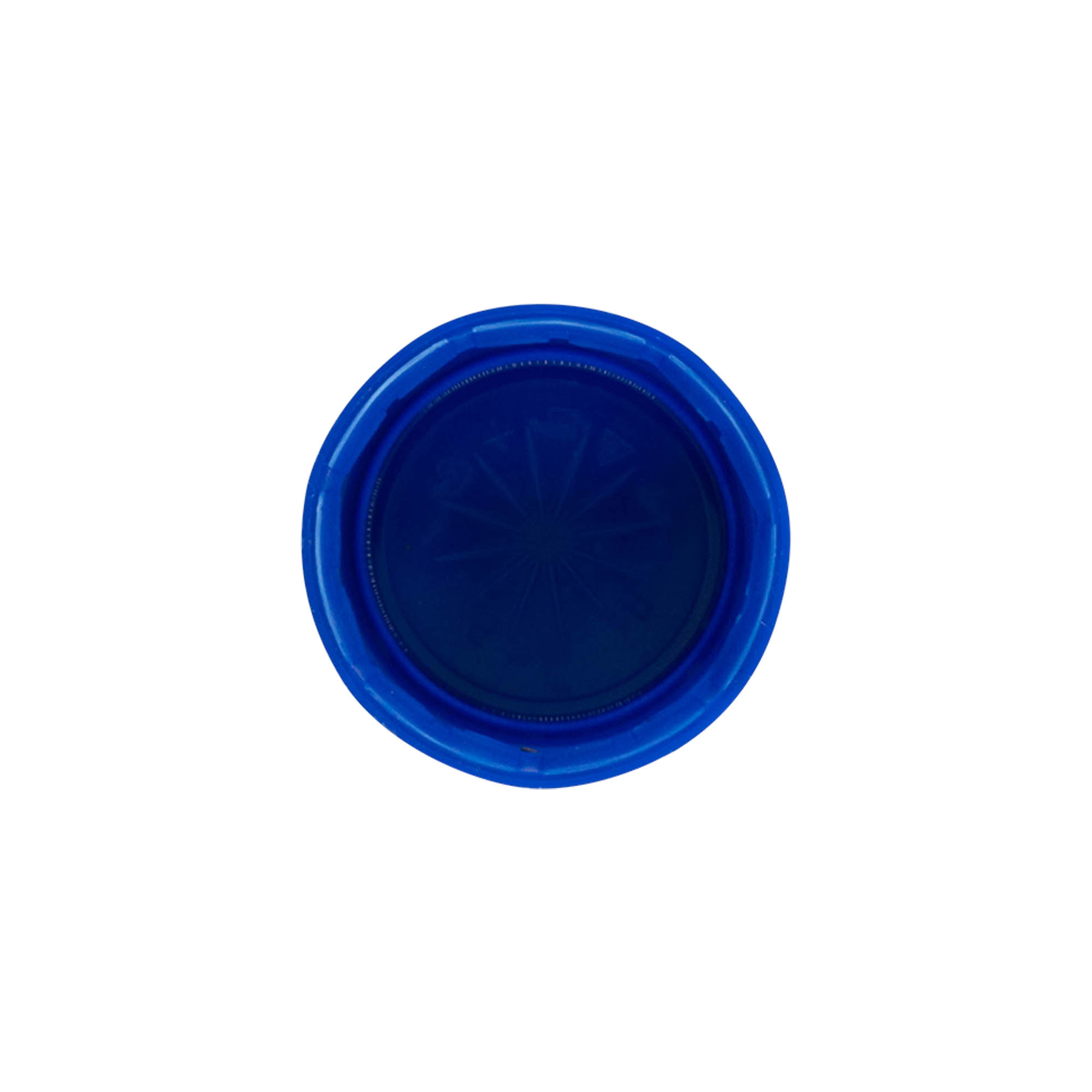 Skrūvējams vāciņš ar dubulto vītni, PE plastmasas, zils, aizdarei: PET 38 mm