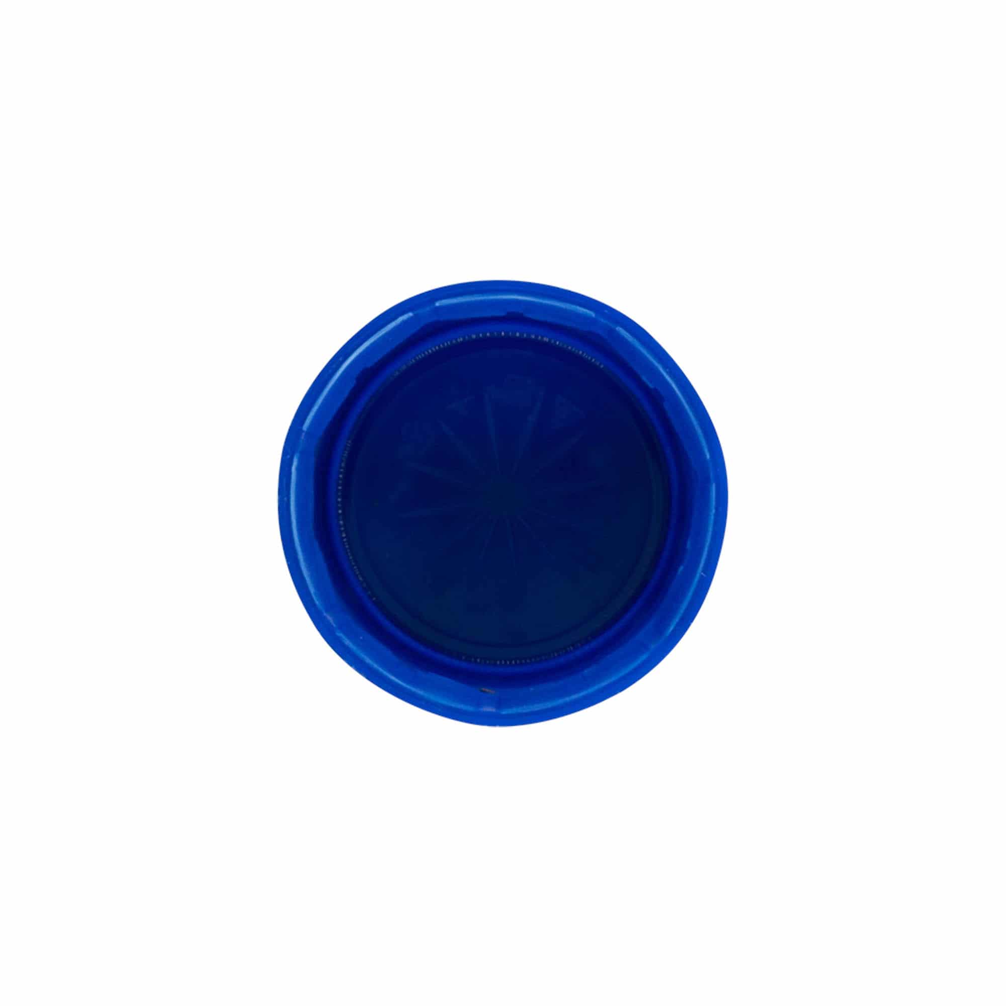 Skrūvējams aizvars ar divu vītņu sākumu, PE plastmasa, zils, priekš atveres: PET 38 mm