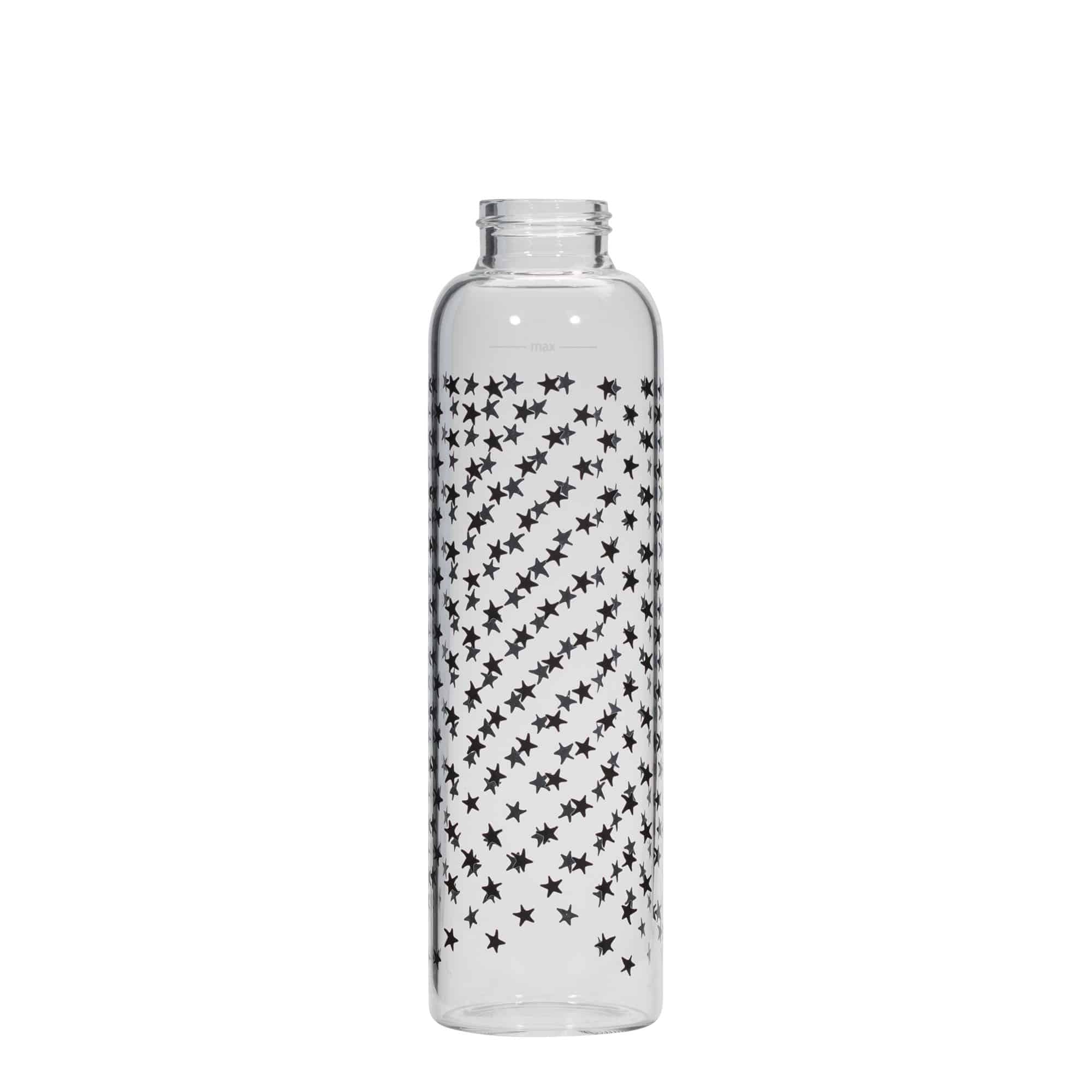 500 ml ūdens pudele 'Perseus', motīvs: melnas zvaigznes, aizdare: skrūvējams vāciņš 500 ml ūdens pudele 'Perseus', motīvs: melnas zvaigznes, aizdare: skrūvējams vāciņš