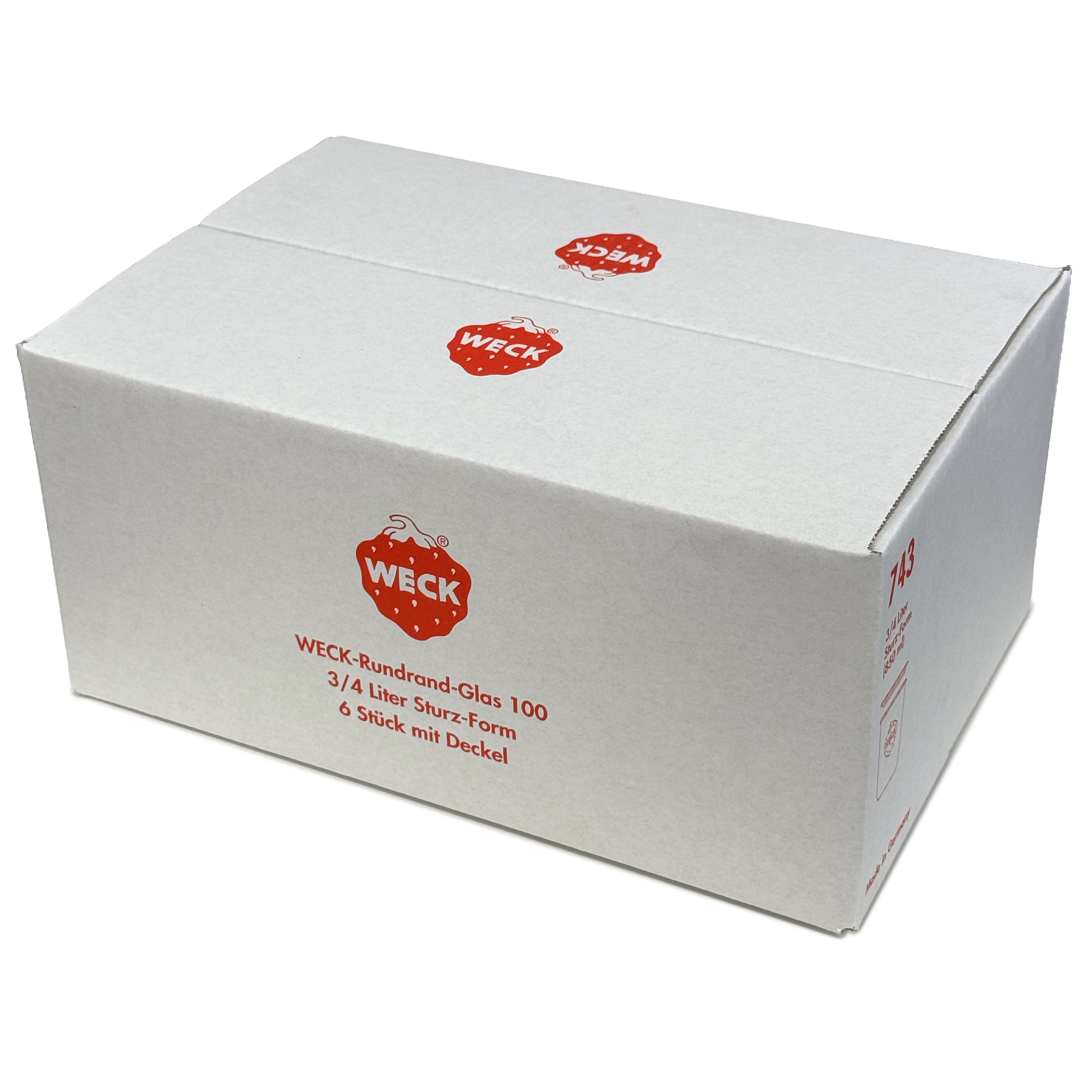 6x 850 ml WECK krituma burka ar stikla vāciņu RR 100