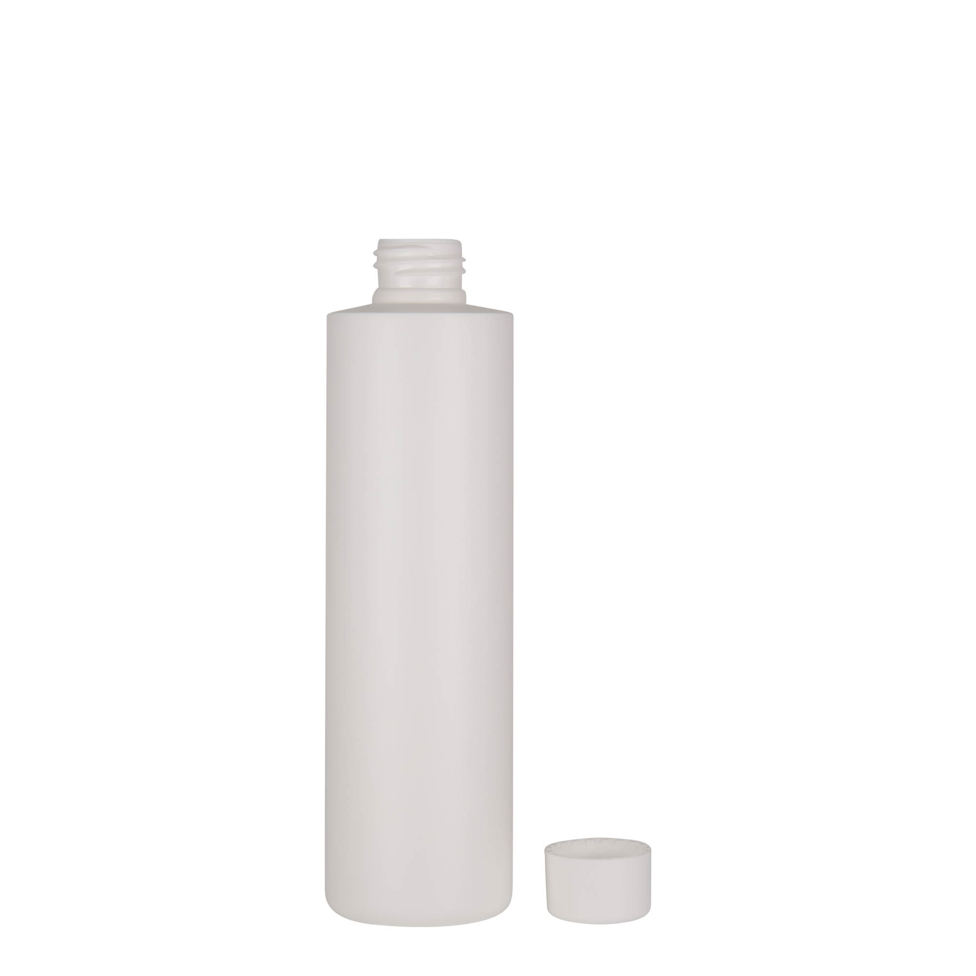 250 ml plastmasas pudele 'Pipe', zaļa HDPE, balta, atvere: 24/410