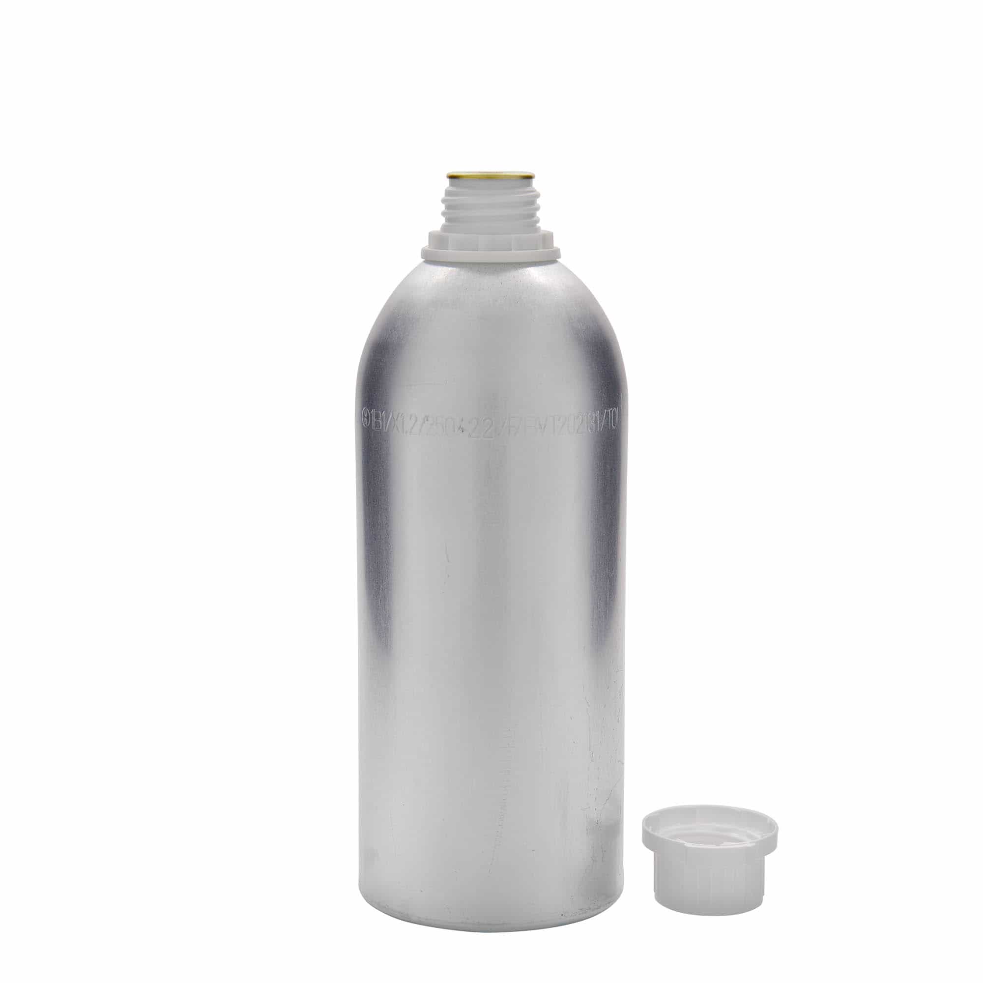 1100 ml alumīnija pudele, metāla, sudraba, aizdare: DIN 32 1100 ml alumīnija pudele, metāla, sudraba, aizdare: DIN 32