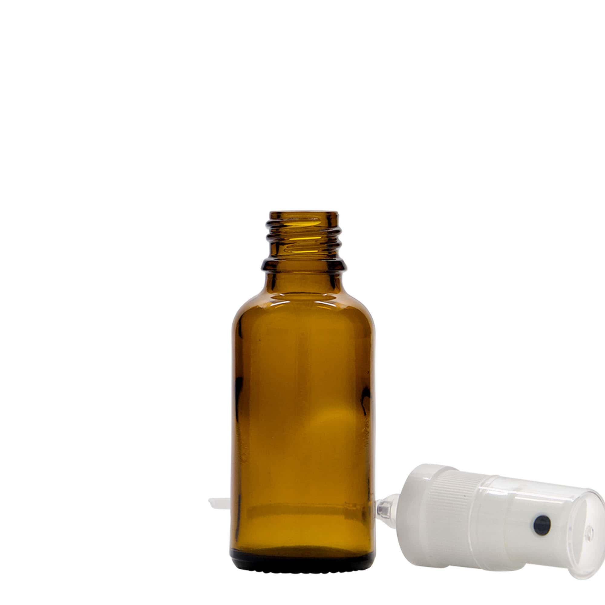30 ml medicīnas aerosola pudele, stikls, brūna, atvere: DIN 18