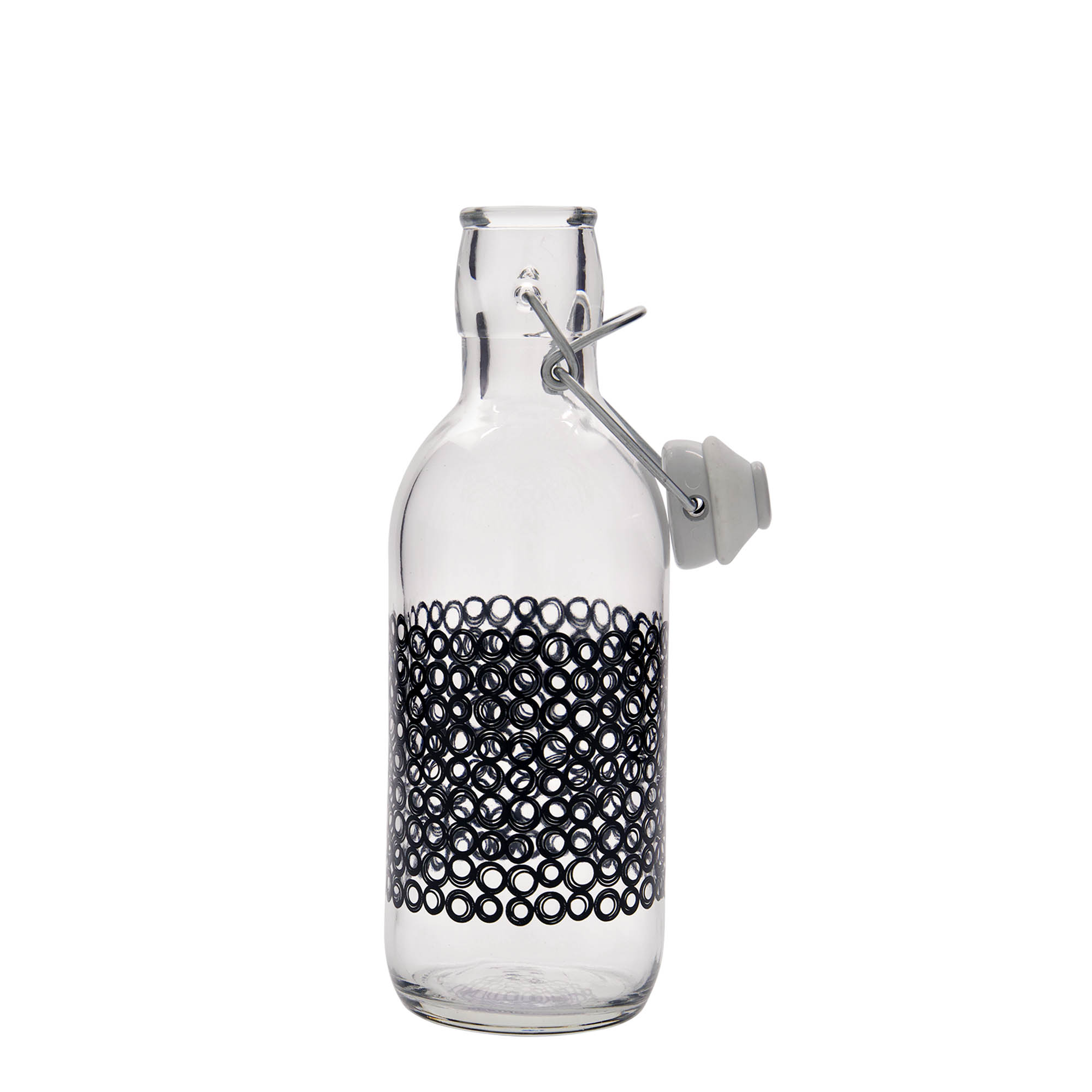 500 ml stikla pudele 'Emilia', motīvs: Circola nero, atvere: aizdares vāciņš