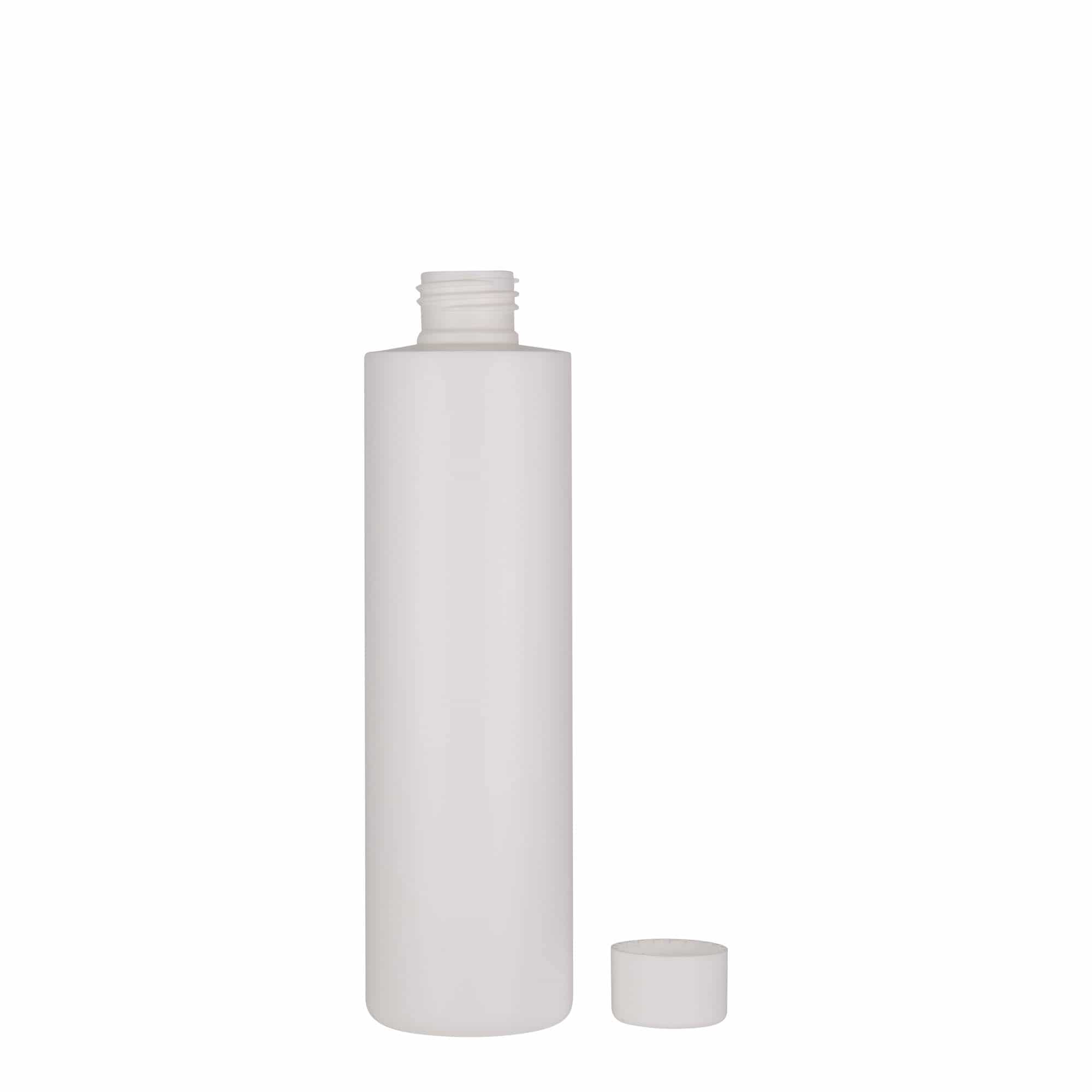 250 ml plastmasas pudele 'Pipe', HDPE, balta, aizdare: 24/410
