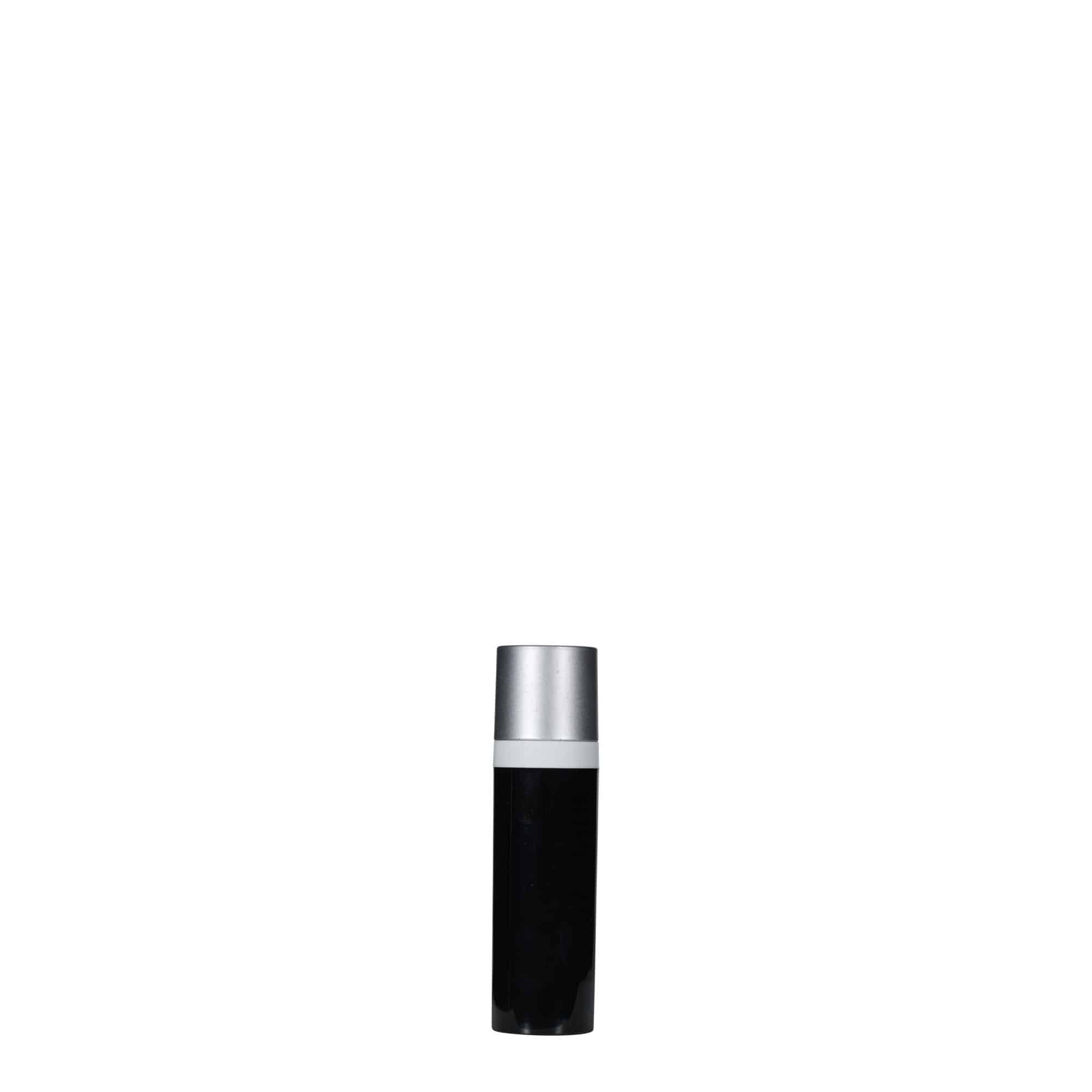 Airless Dispenser tipa pudele ar pumpīti 'Micro', PP plastmasas, melna