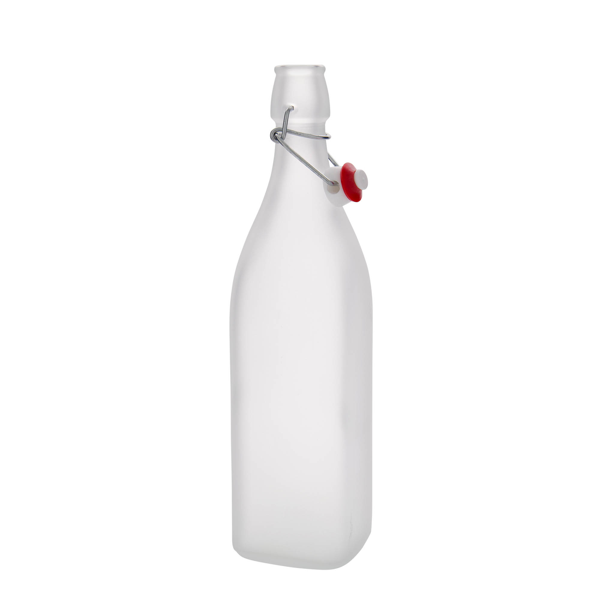 1.000 ml stikla pudele 'Swing, kvadrātveida, matēta, atvere: aizbāžņa aizdare 1.000 ml stikla pudele 'Swing, kvadrātveida, matēta, atvere: aizbāžņa aizdare