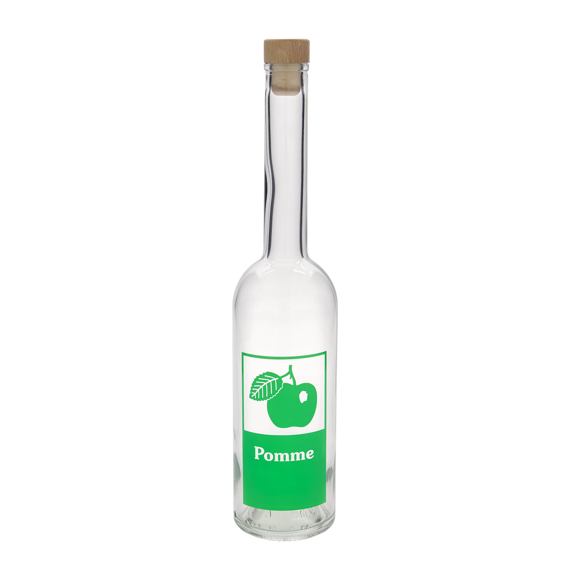 500 ml stikla pudele 'Opera', motīvs: ābols, atvere: korķis 500 ml stikla pudele 'Opera', motīvs: ābols, atvere: korķis